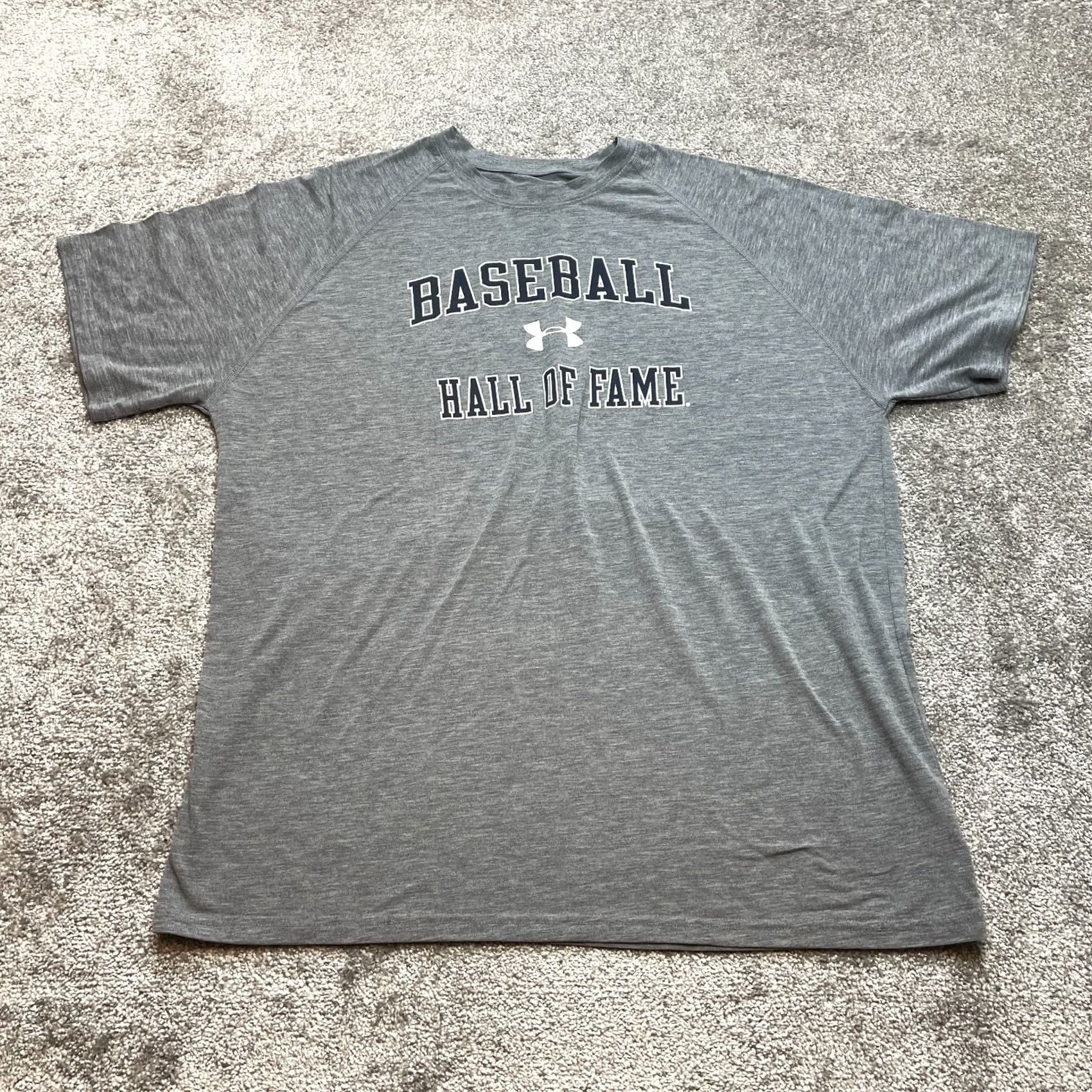 Under Armour Under Armour Shirt Mens L Gray Baseball Hall of Fame Logo Stretch Casual Tee Size US L / EU 52-54 / 3 - 2 Thumbnail
