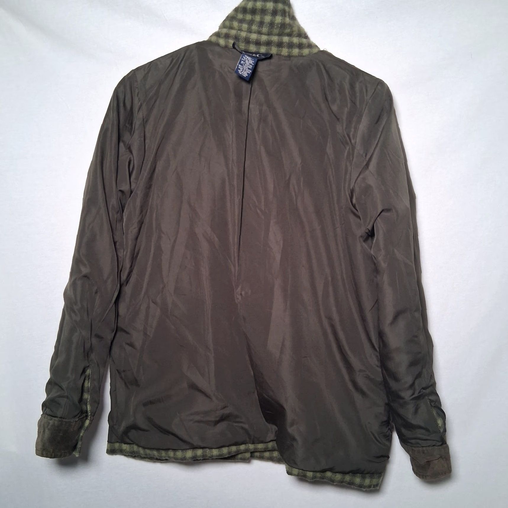 Denim & Co. VINTAGE Denim & Co Shirt Jacket Women S Green Plaid Wool Blend Button Up Size S / US 4 / IT 40 - 6 Thumbnail
