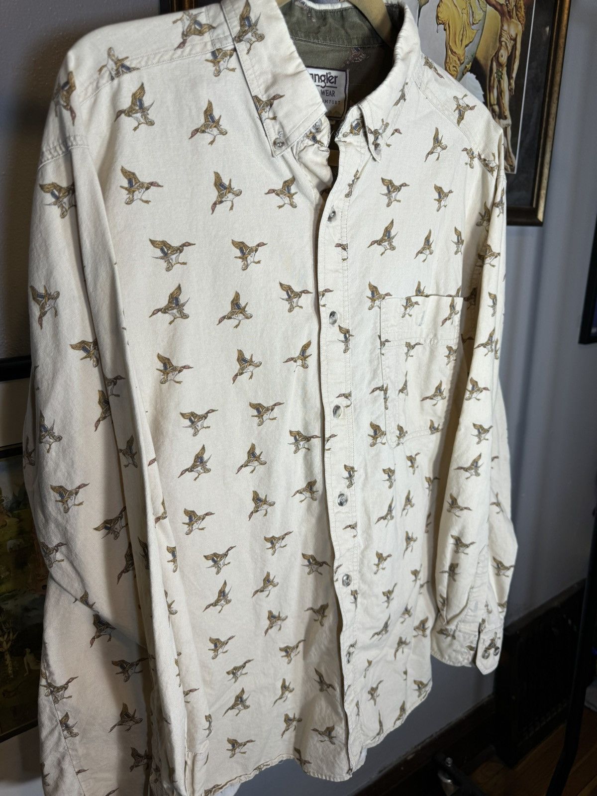 Vintage × Wrangler Vintage Wrangler Duck Print Button Up Shirt Size US XL / EU 56 / 4 - 3 Thumbnail