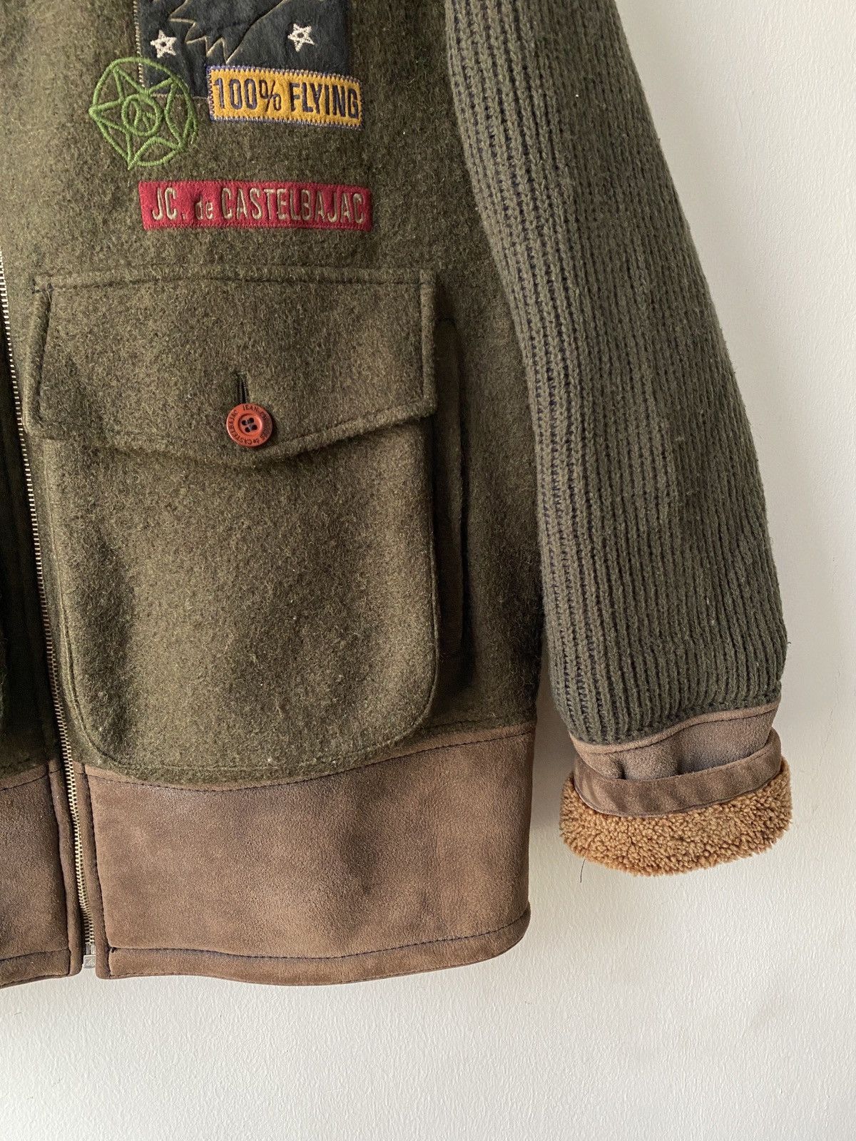 Jean Charles De Castelbajac × Vintage 1980s - Jean De Castelbajac Wool/Knit Flying Fur Jacket Size US L / EU 52-54 / 3 - 12 Thumbnail