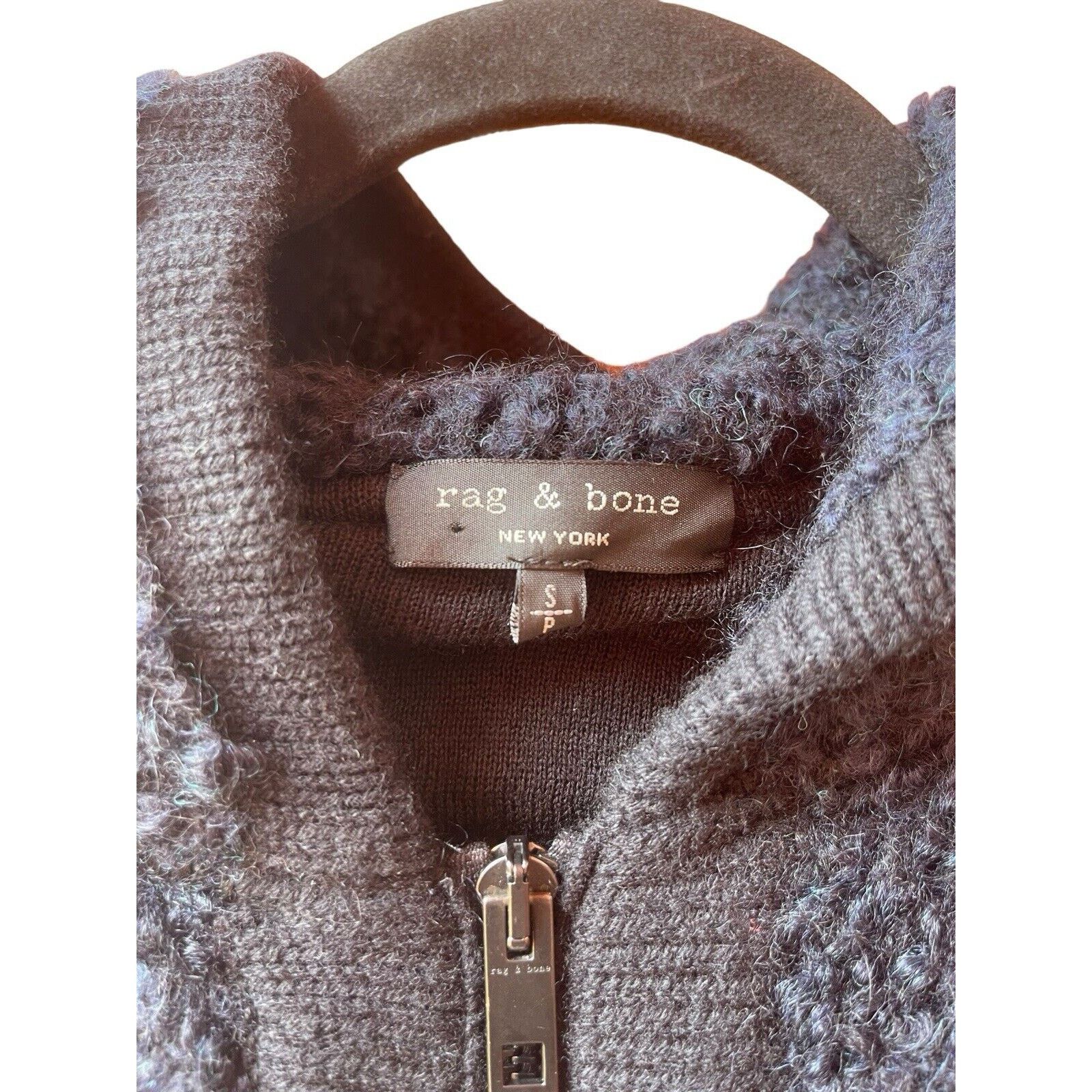 Rag & Bone Rag & Bone Womens Adele Sweater Coat Hooded Navy Blue Sz:S Size S / US 4 / IT 40 - 4 Thumbnail