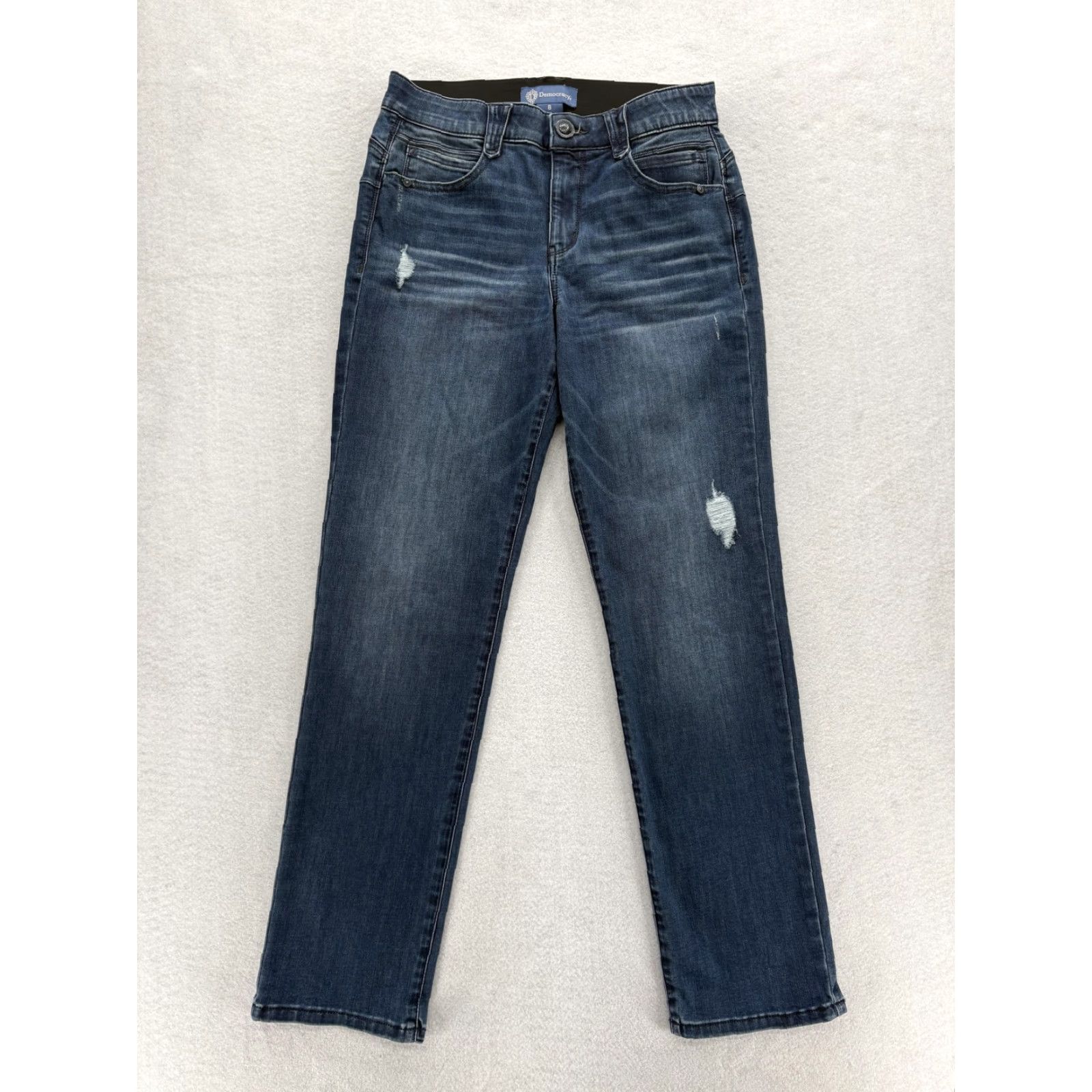 Vintage Democracy Ab Solution Jeans Womens 8 Blue Mid Rise Straight Stretch Denim Pants Size 30" / US 8 / IT 44 - 2 Thumbnail