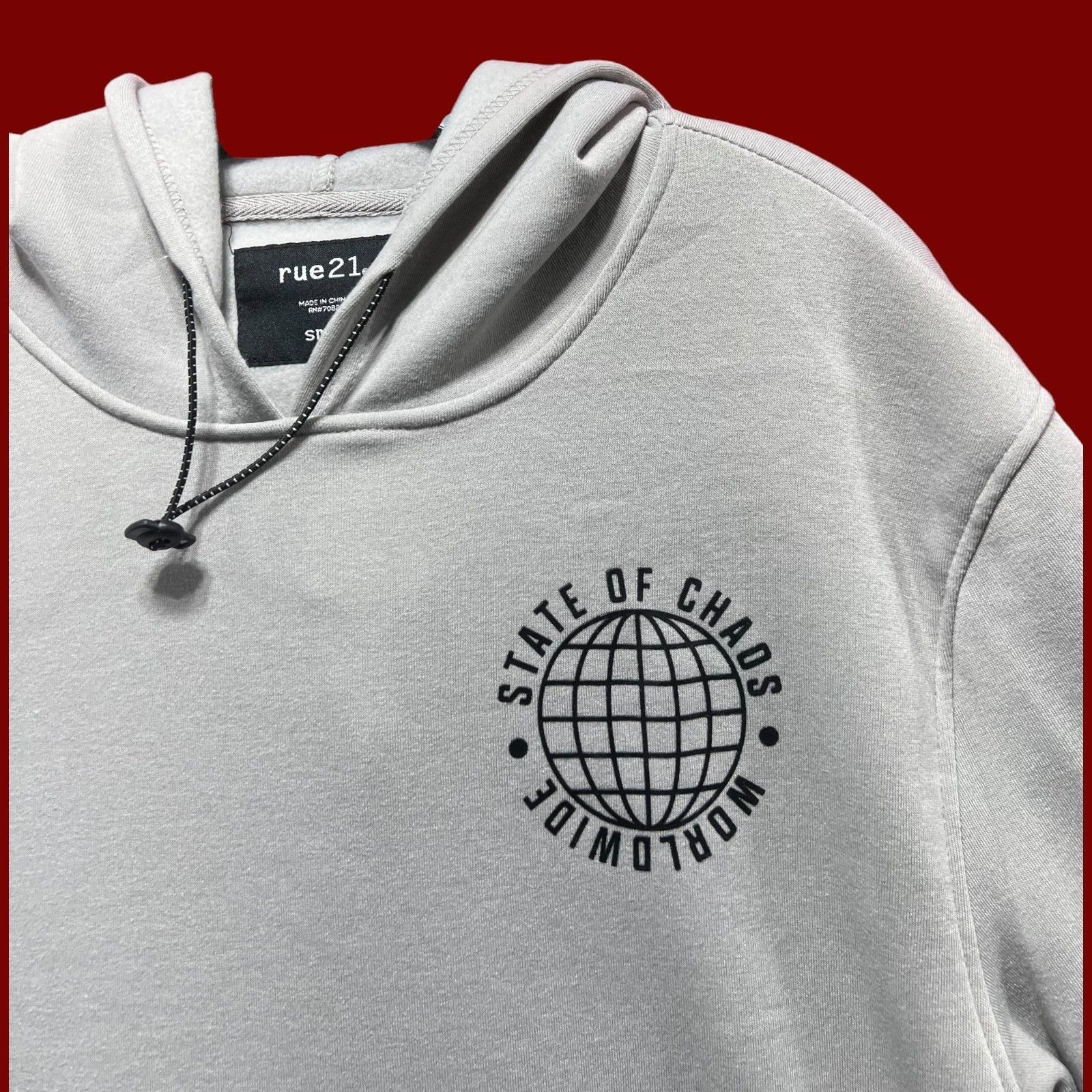 rue21 Rue 21 - Men's Long Sleeve Hooded Sweatshirt - Gray - Small Size US S / EU 44-46 / 1 - 11 Thumbnail