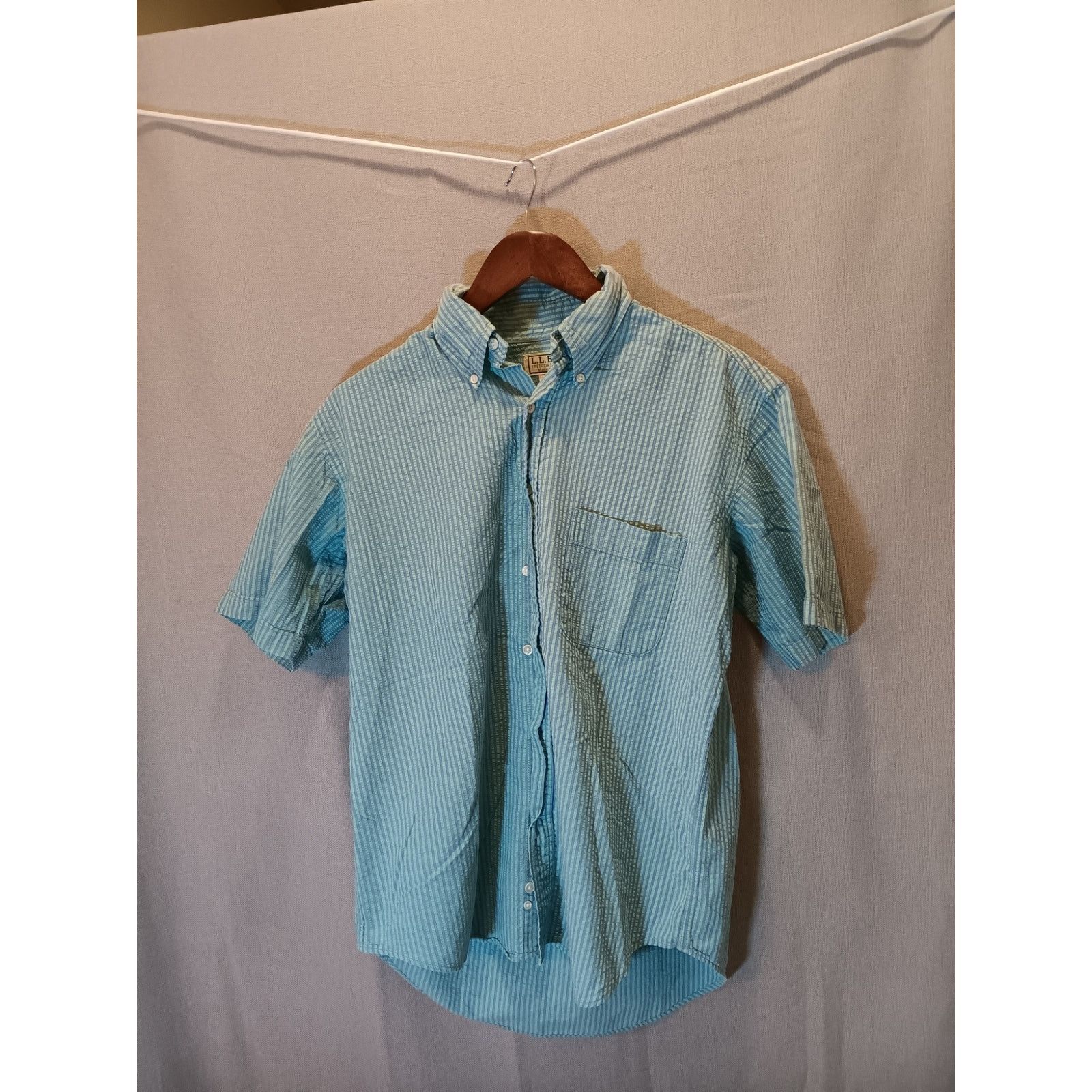 L.L. Bean LL Bean Vintage USA Men's Small Blue Green Striped Shirt Size US S / EU 44-46 / 1 - 1 Thumbnail