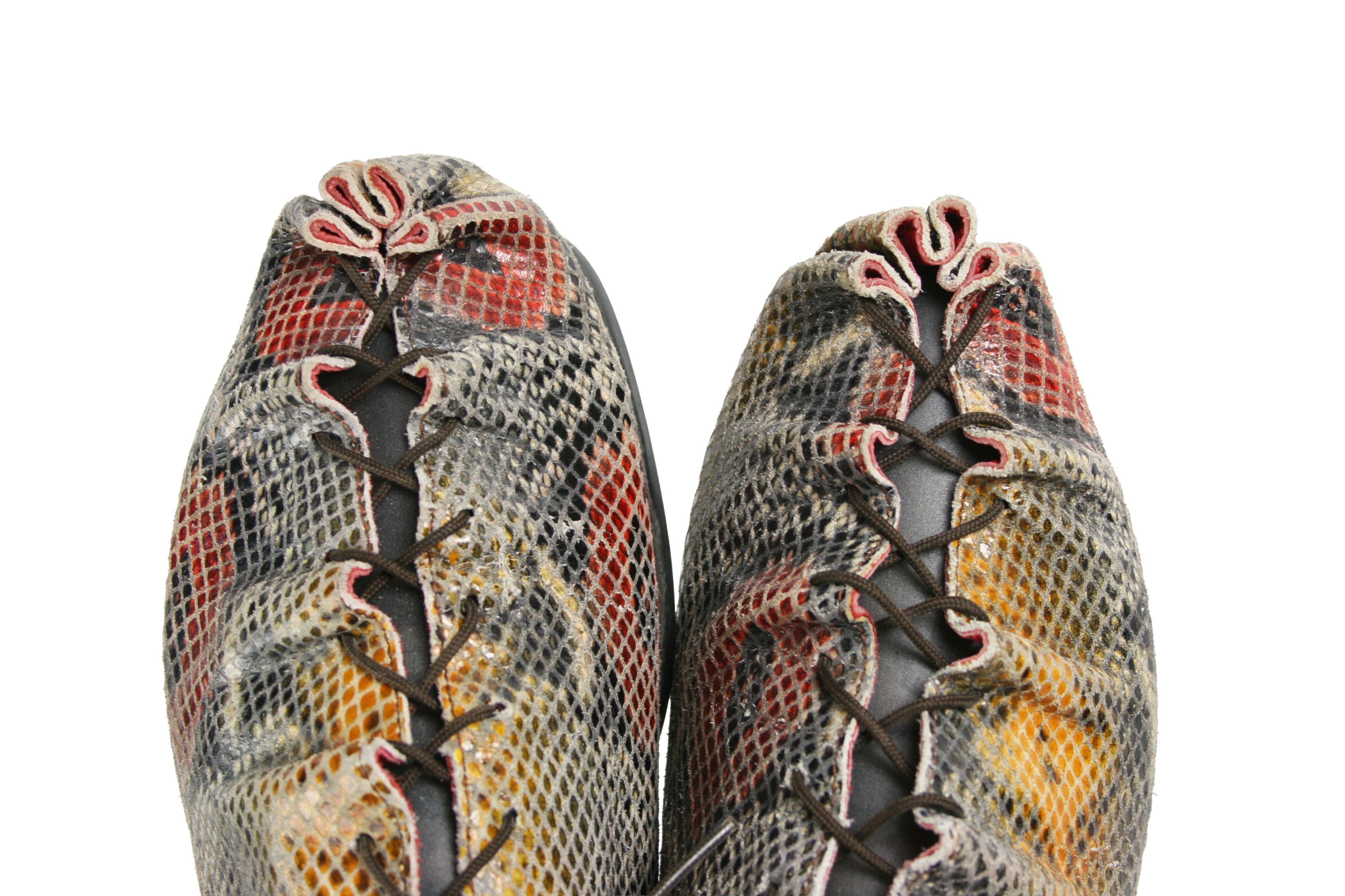 Japanese Brand Jan Jansen Y2K Snake Print Leather Ballet Flats Vintage Size US 10 / IT 40 - 7 Thumbnail