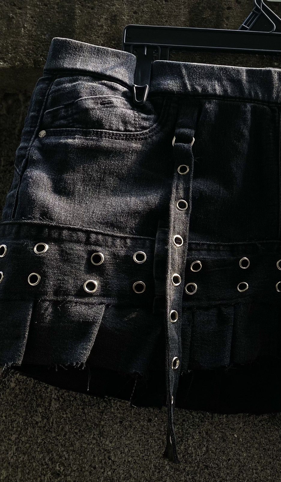 Other × Vintage Custom soft denim skirt, punk style, black, size 8 Size 30" / US 8 / IT 44 - 3 Thumbnail