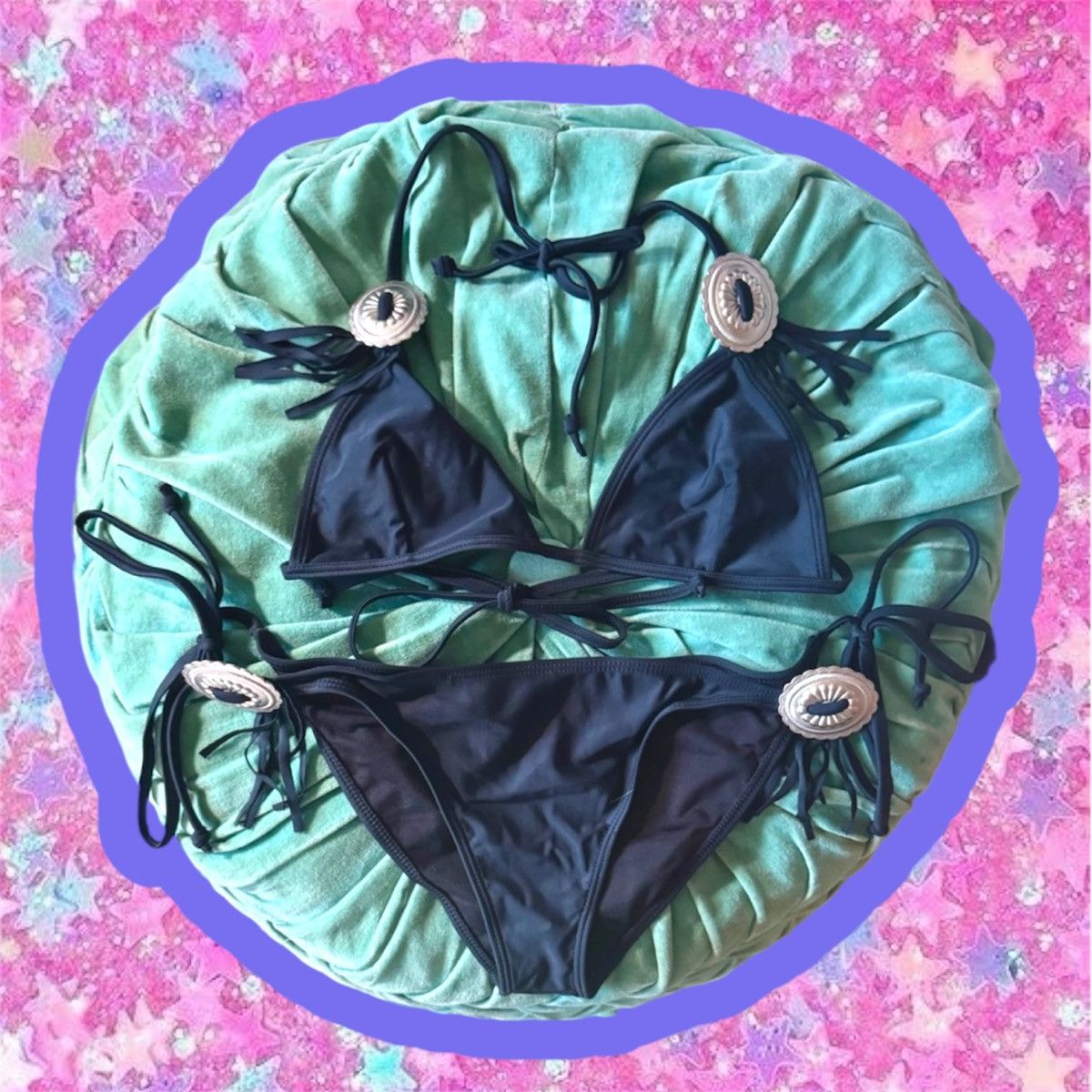 Beach Riot BEACH RIOT Medusa El Dorado Concho Fringe Bikini M L NWOT Size M / US 6-8 / IT 42-44 - 5 Thumbnail