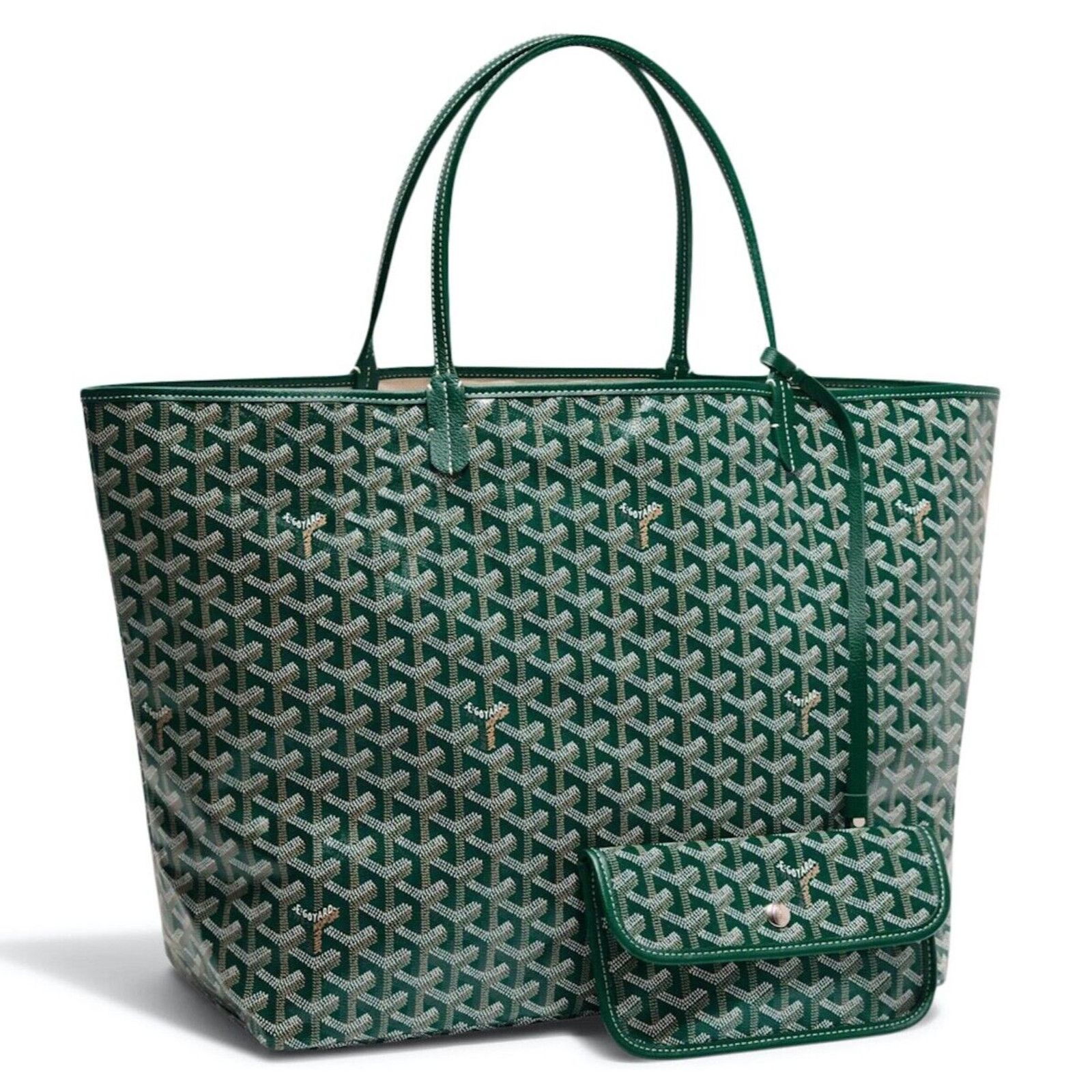 Goyard Goyard Green Goyardine Wallet Pouch Tote Handle Shoulder Bag Size ONE SIZE - 1 Thumbnail