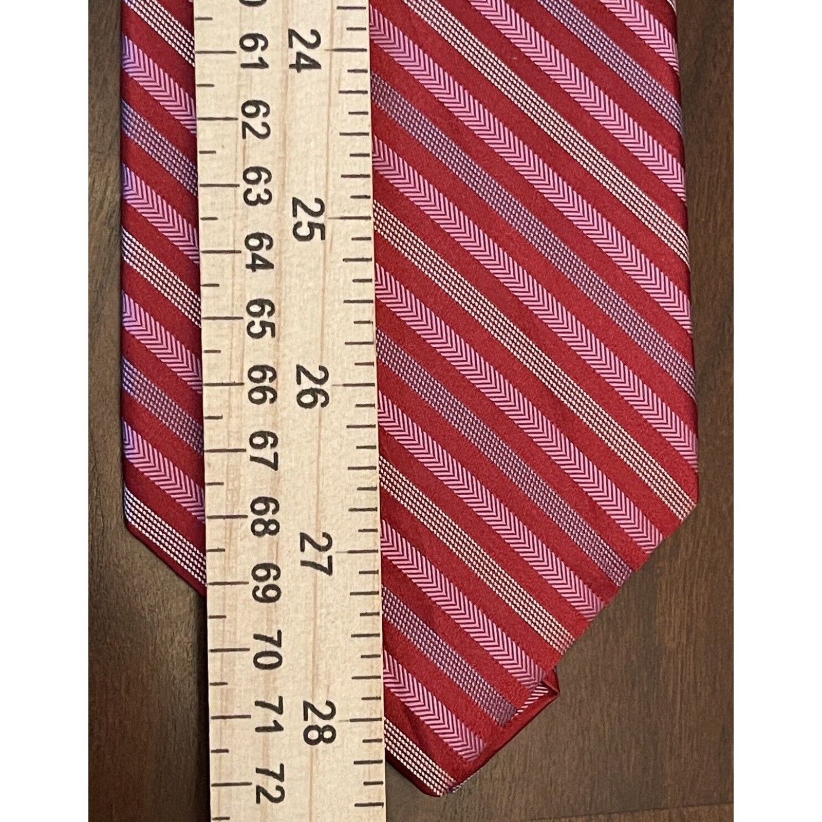 DKNY Dkny Red Pink 100% Silk Men’s Neck Tie Made In Usa Size ONE SIZE - 5 Thumbnail