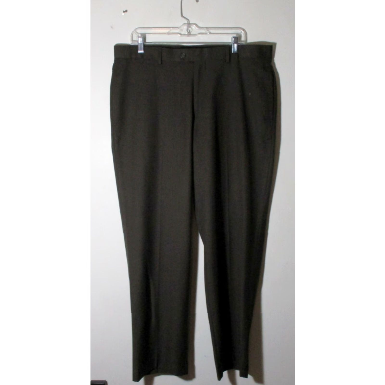 Van Heusen VAN HEUSEN Brown Dress Pants Men 38W 32L Flat Front Zipper Belt Loops 5-Pocket Regular Width Straight Dye Size US 38 / EU 54 - 2 Thumbnail