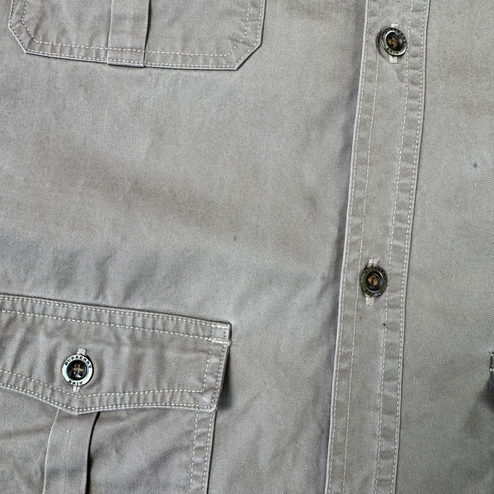 Burberry Vintage Burberry Brit Men Button Up Shirt Cargo Size L Beige Size US L / EU 52-54 / 3 - 10 Thumbnail