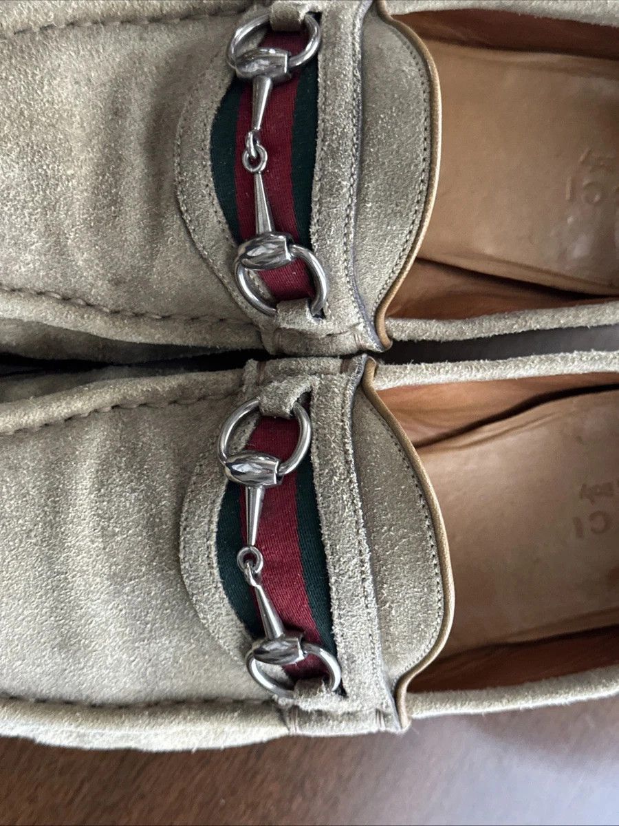 Gucci Gucci Horsebit Loafers Beige Suede 11 D Snaffle Size US 11 / EU 44 - 5 Thumbnail