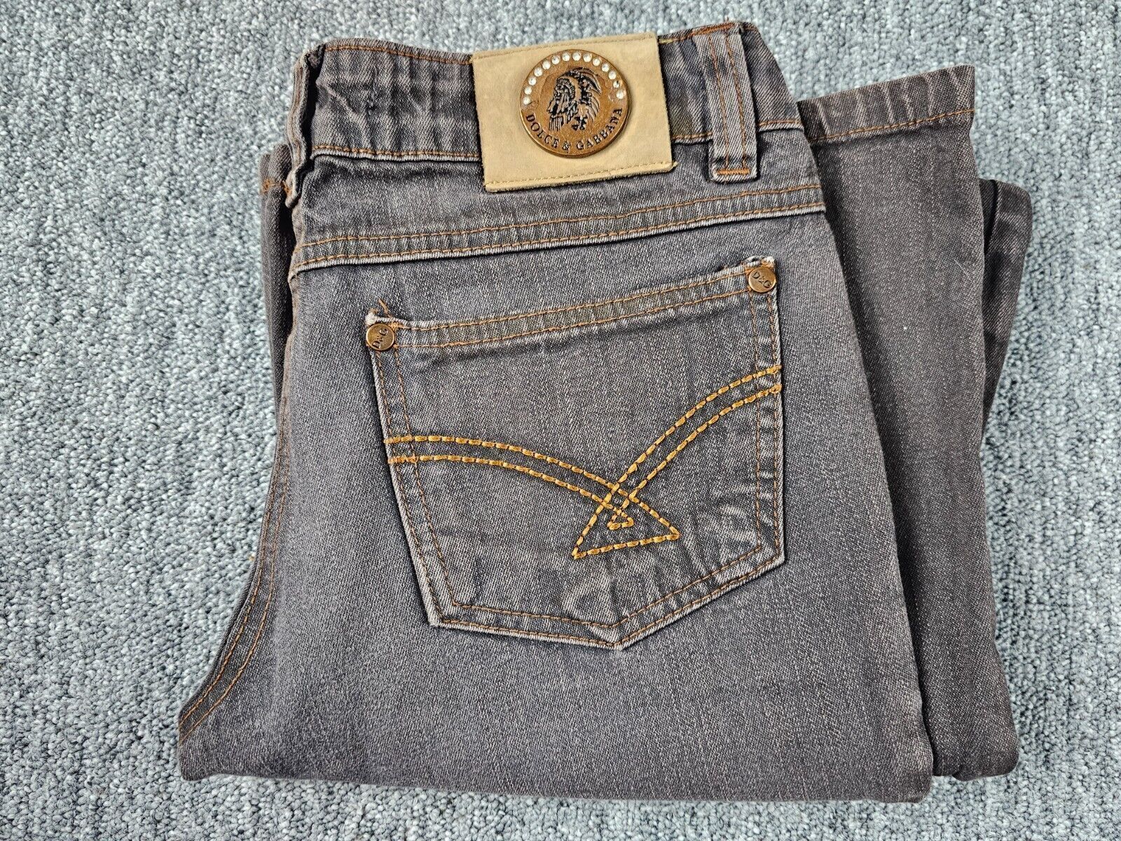 Dolce & Gabbana Vintage Y2K Dolce&Gabbana Gemstone Bell Bottom Jeans 28 Size 28" / US 6 / IT 42 - 3 Thumbnail