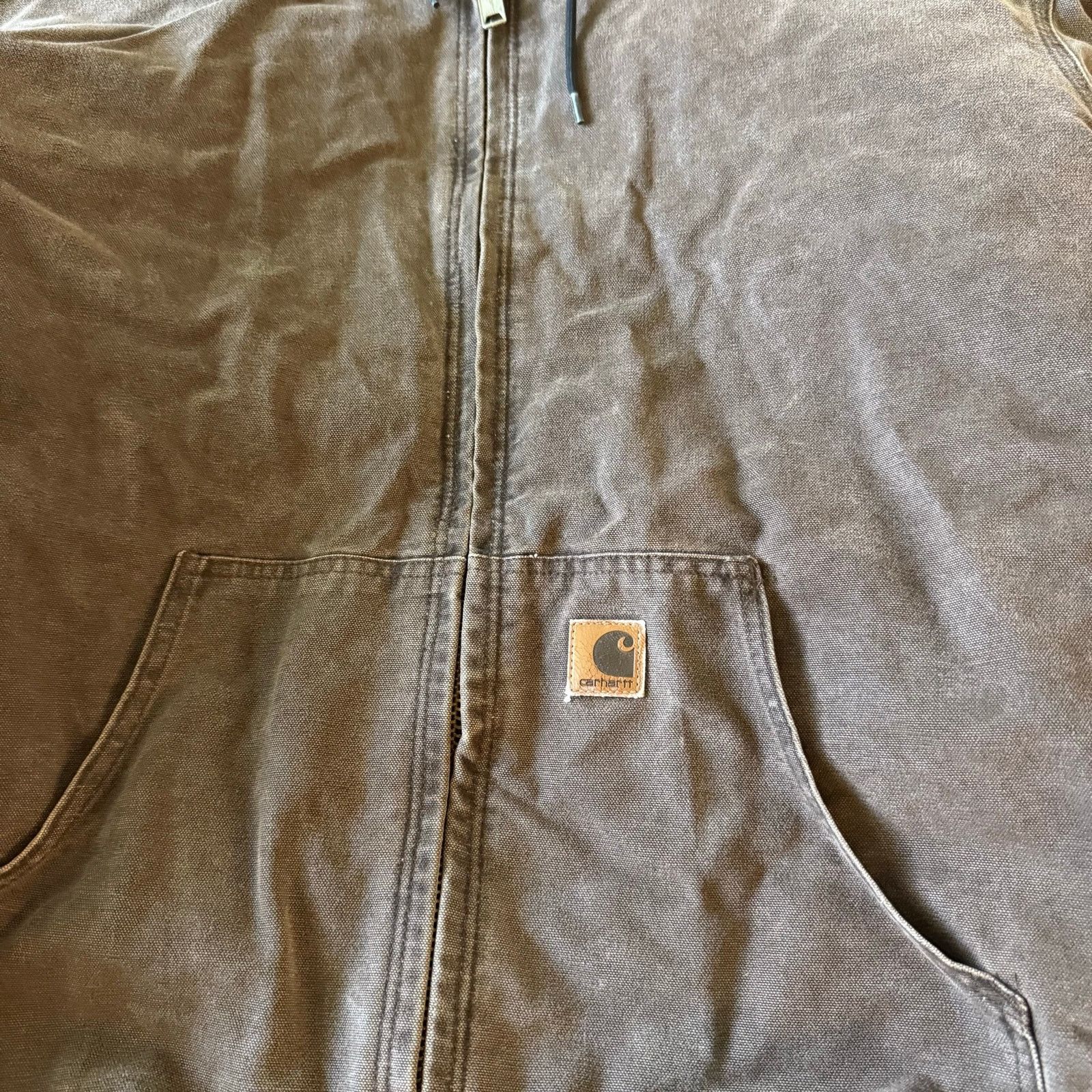 Carhartt Vintage Carhartt J130 CHT Brown Hooded Workwear Jacket 2XL Size US XXL / EU 58 / 5 - 2 Thumbnail