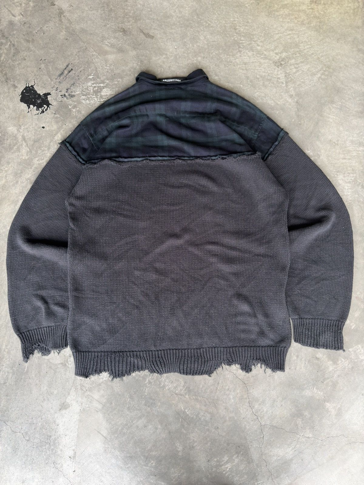 Balenciaga Balenciaga cut up hybrid sweater flannel Size US XL / EU 56 / 4 - 4 Thumbnail