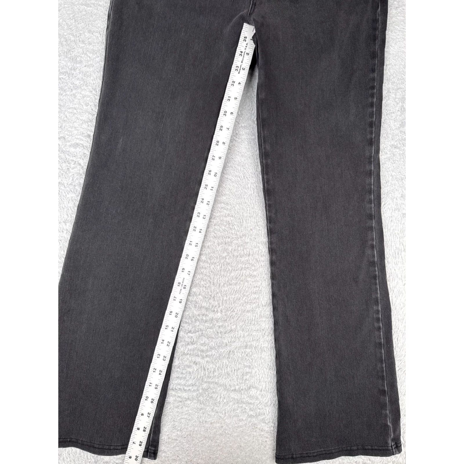 Vintage Womens Jeans 34x31 Black Denim Bootcut Stretch Cotton Blend High Rise Zip Fly Size 24" / US 00 / IT 34 - 7 Thumbnail