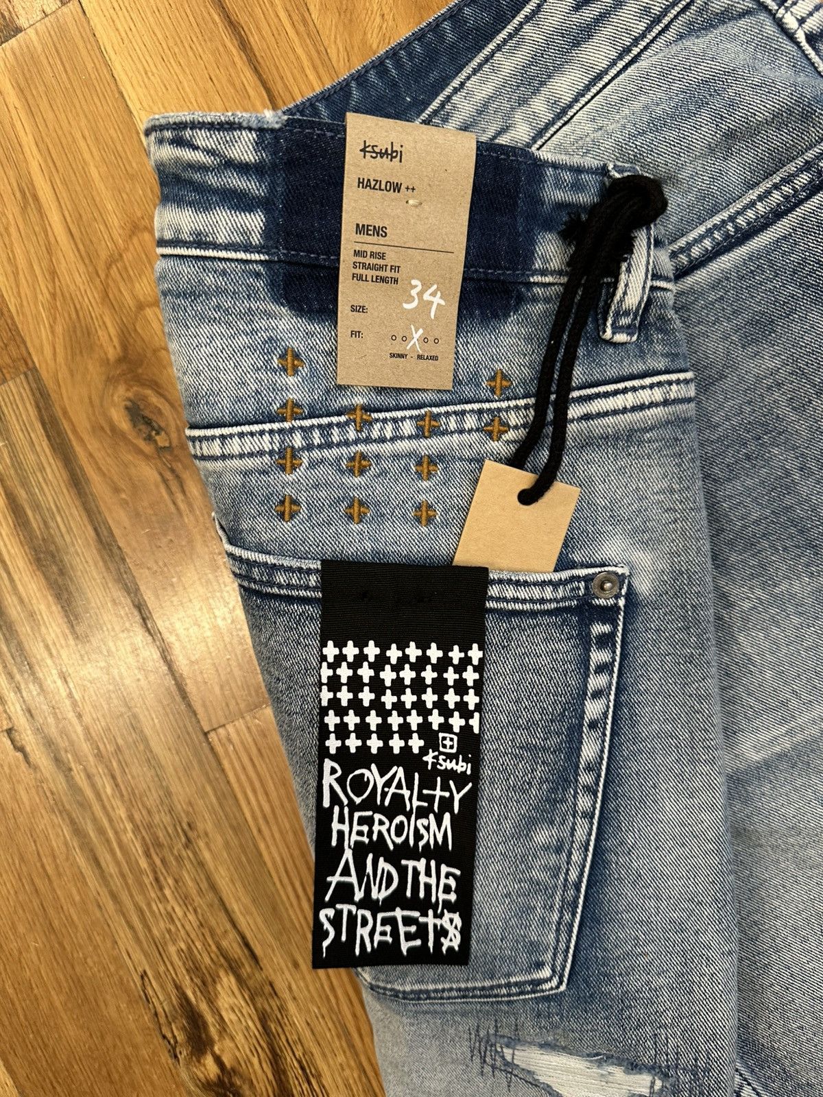 Ksubi Ksubi Knee Stitch Patch Blue Denim Jeans Size 34 Size US 34 / EU 50 - 4 Thumbnail