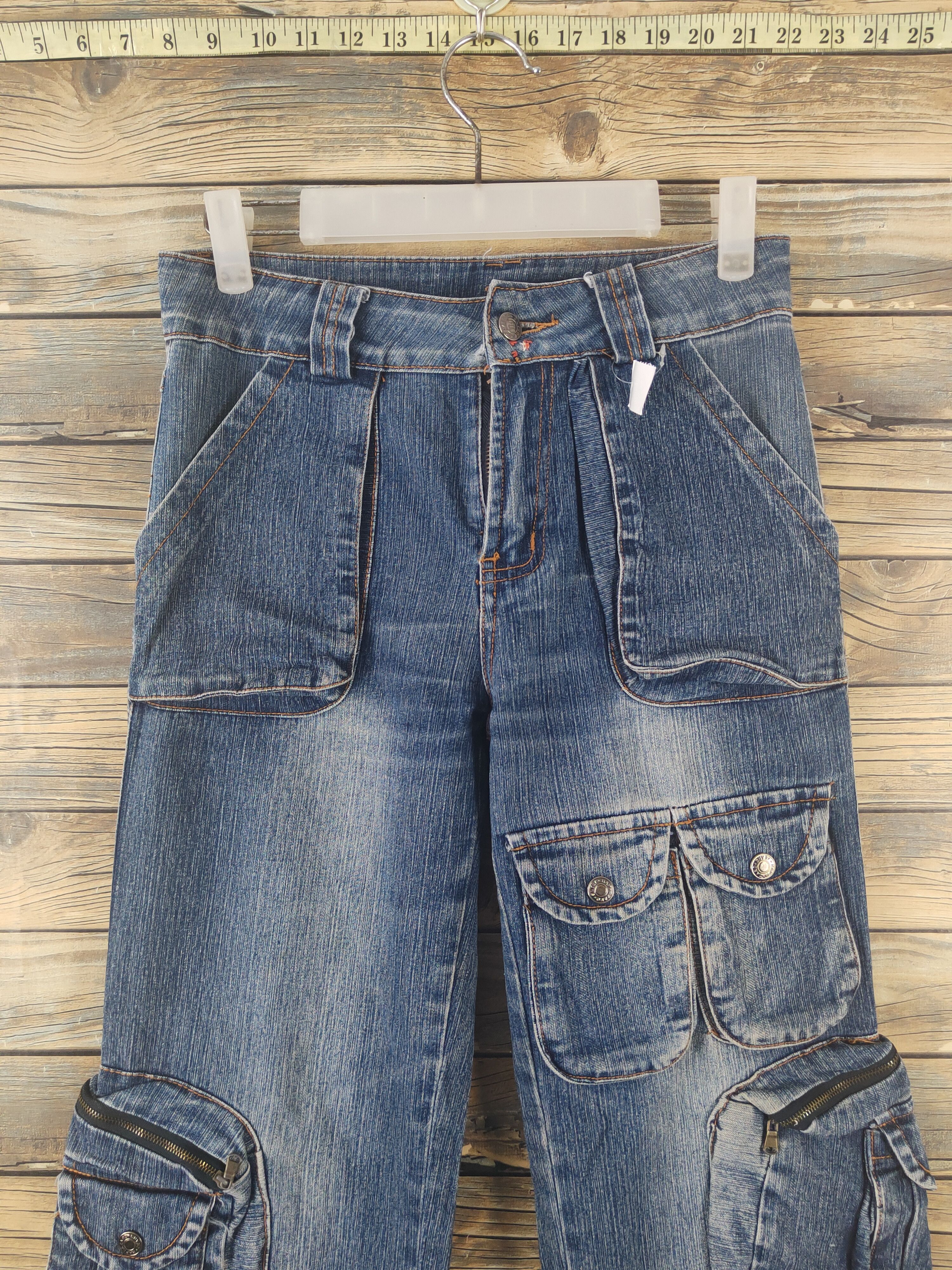 Japanese Brand DL Haphazard Blue Distressed Ripped Denim Jeans #2043 Size US 26 / EU 42 - 2 Thumbnail
