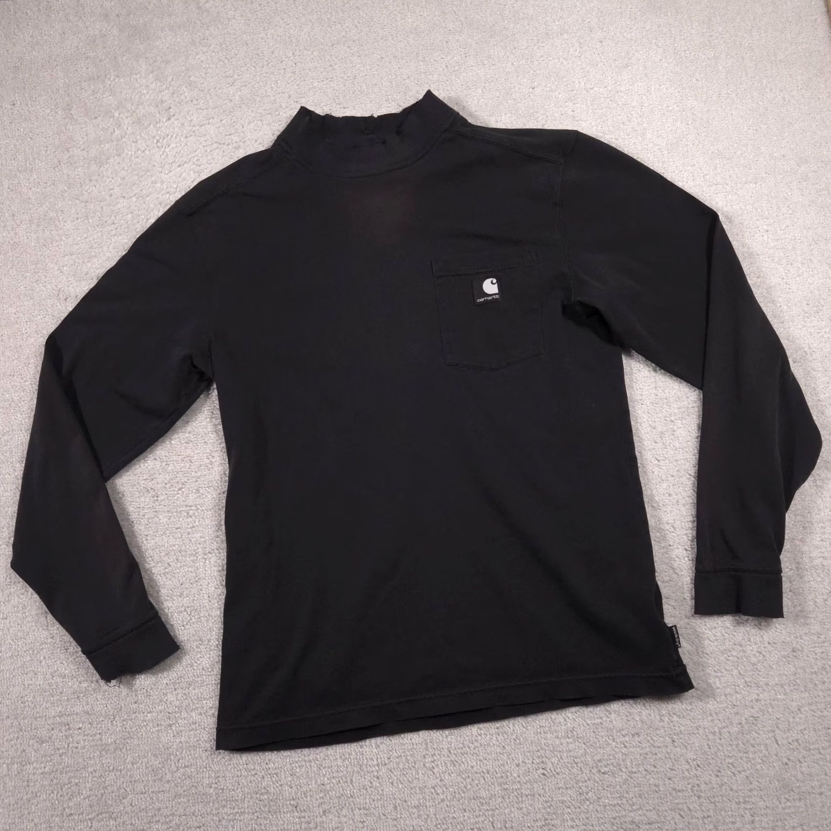Carhartt Carhartt Shirt Mens Medium Black Mock Neck Long Sleeve Pocket Work Dry Tee Size US M / EU 48-50 / 2 - 3 Thumbnail