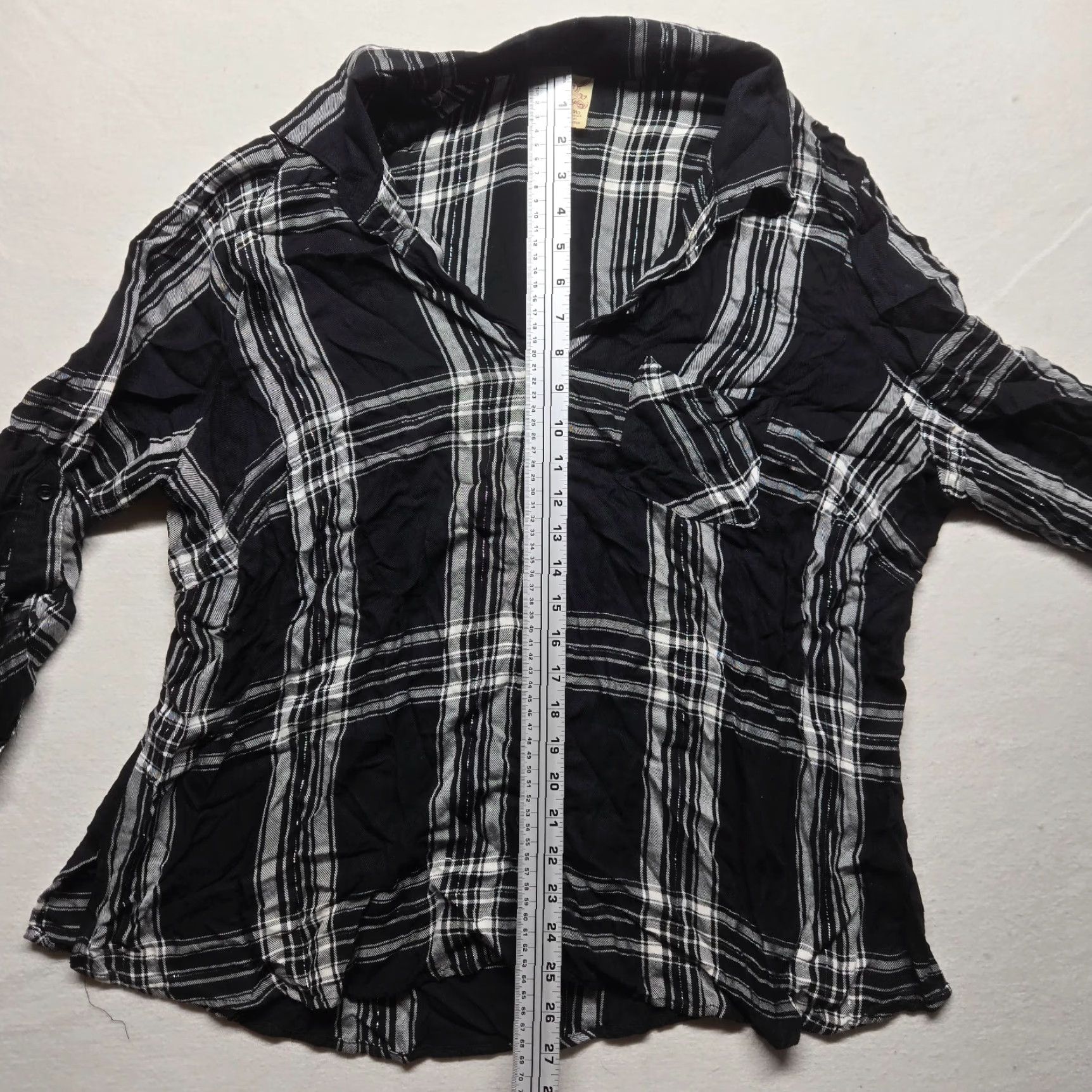 Faded Glory Faded Glory Plus Size 16W Black White Plaid Long Sleeve Button-Up Shirt Womens Size XXL / US 16-18 / IT 52-54 - 6 Thumbnail