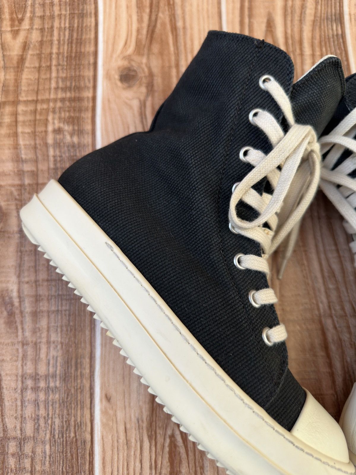 Rick Owens Rick Owens DRKSHDW Canvas Ramones High Tops Size US 6 / IT 36 - 7 Thumbnail