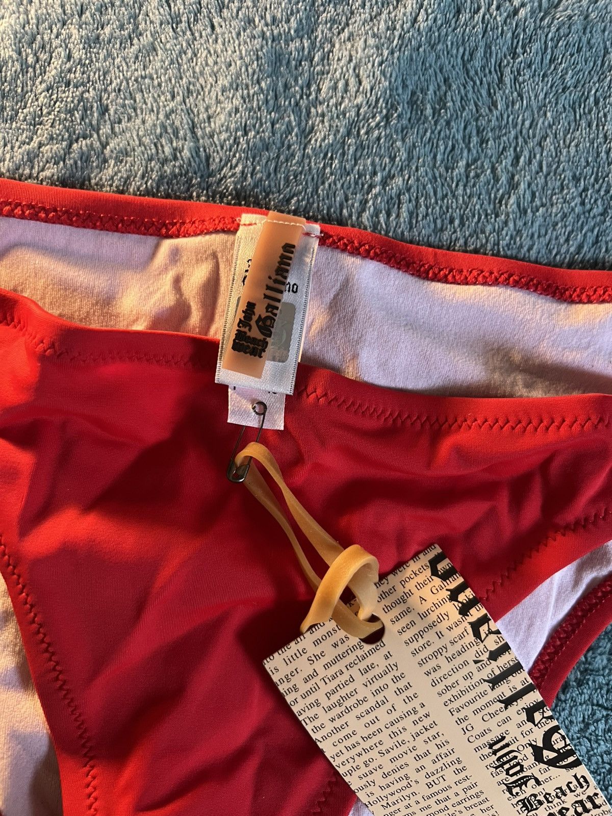 John Galliano John Galliano Logo red Bikini y2k – New with Tags Size L / US 10 / IT 46 - 10 Thumbnail