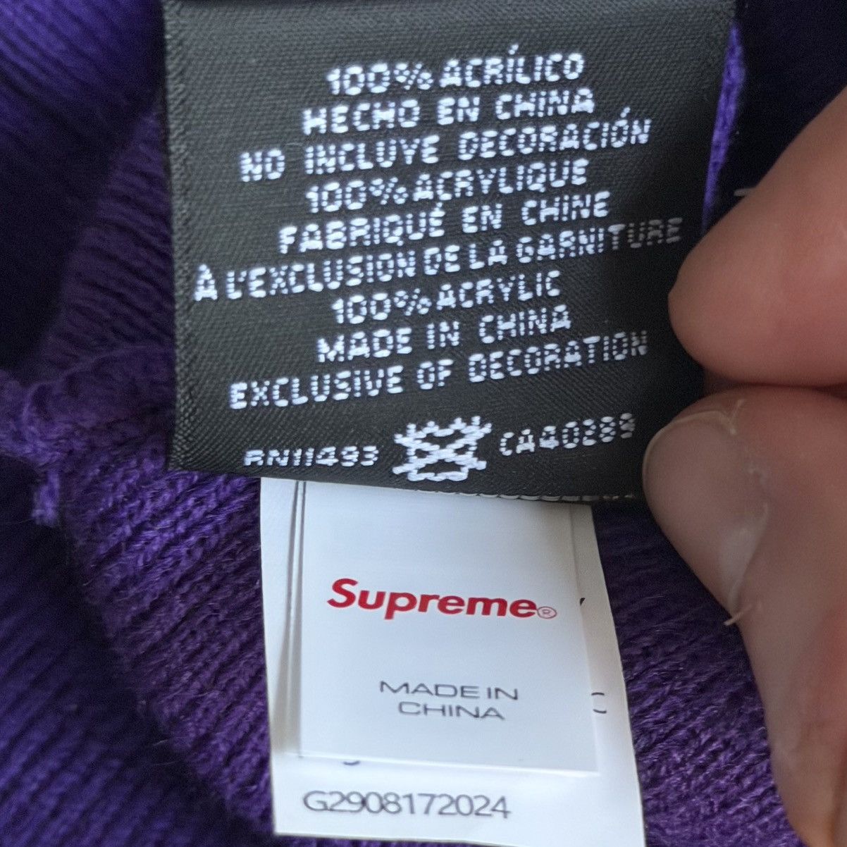 Supreme RARE Supreme New York New Era Script Purple Beanie FW24 OSFA Size ONE SIZE - 5 Thumbnail