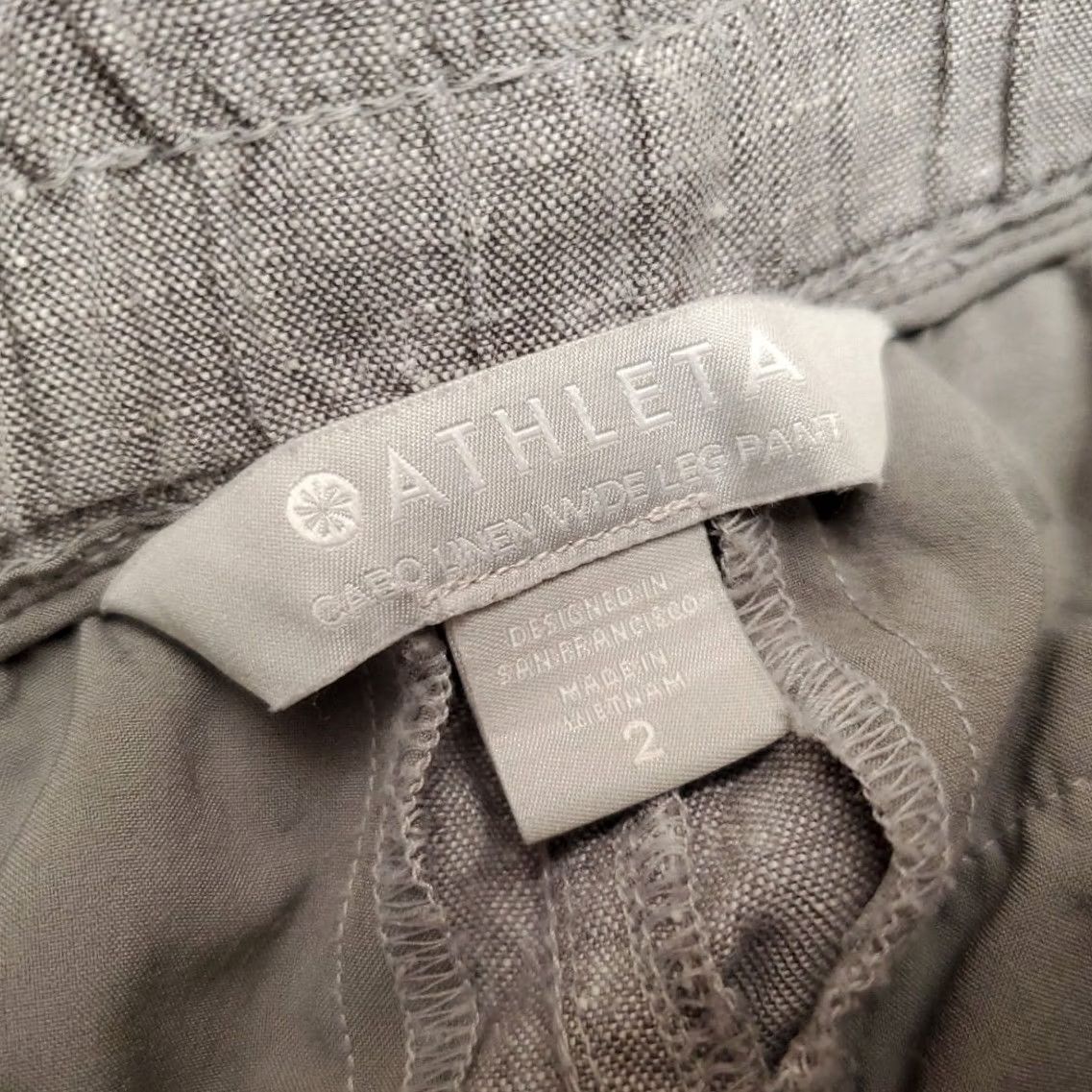 Athleta Athleta Pants Womens 2 Gray 100% Linen Elastic Waist Draw String Athleisure Size 26" / US 2 / IT 38 - 5 Thumbnail