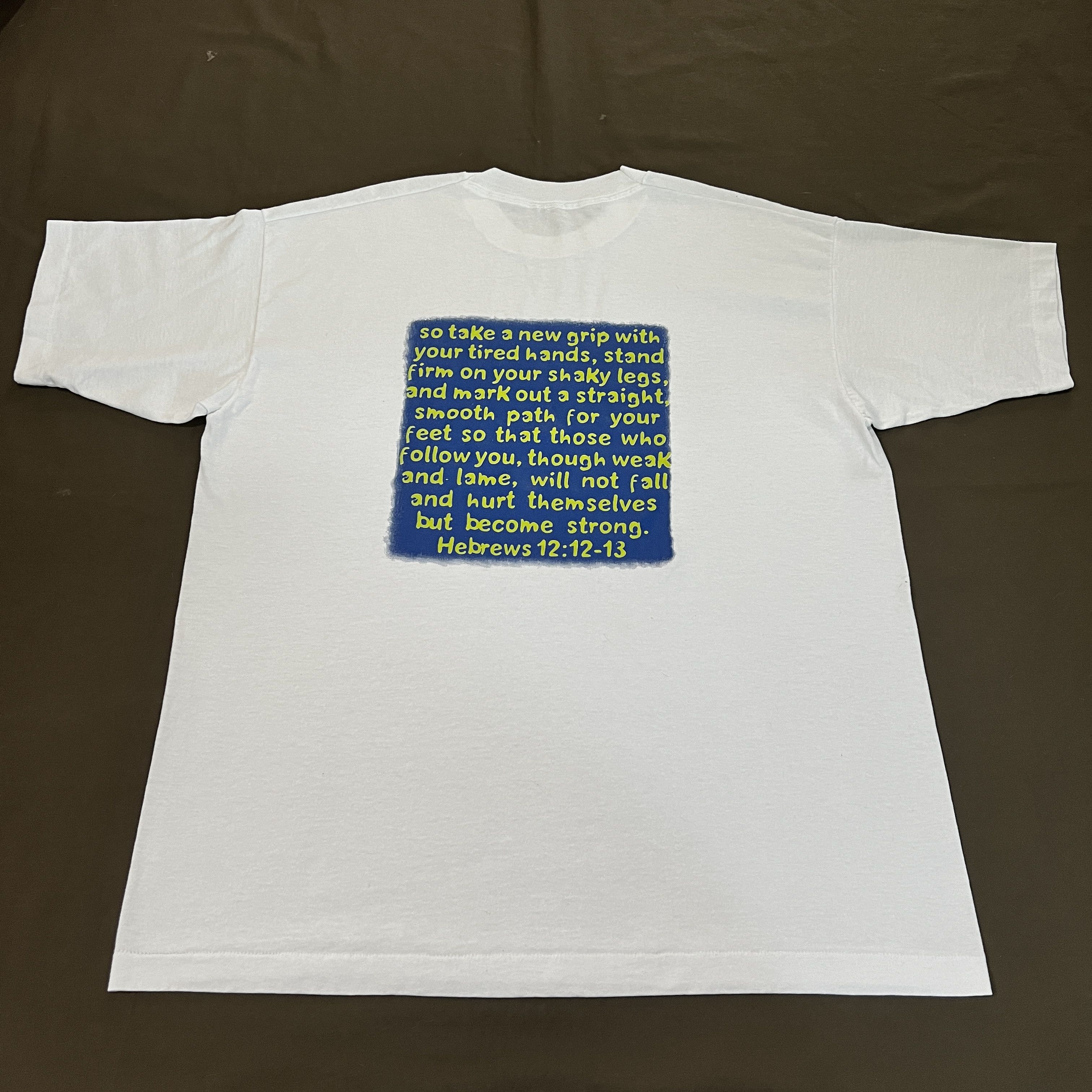 Vintage Vintage 90s Take a Stand Cross God Jesus Holy Bible Tee Size US XL / EU 56 / 4 - 5 Thumbnail