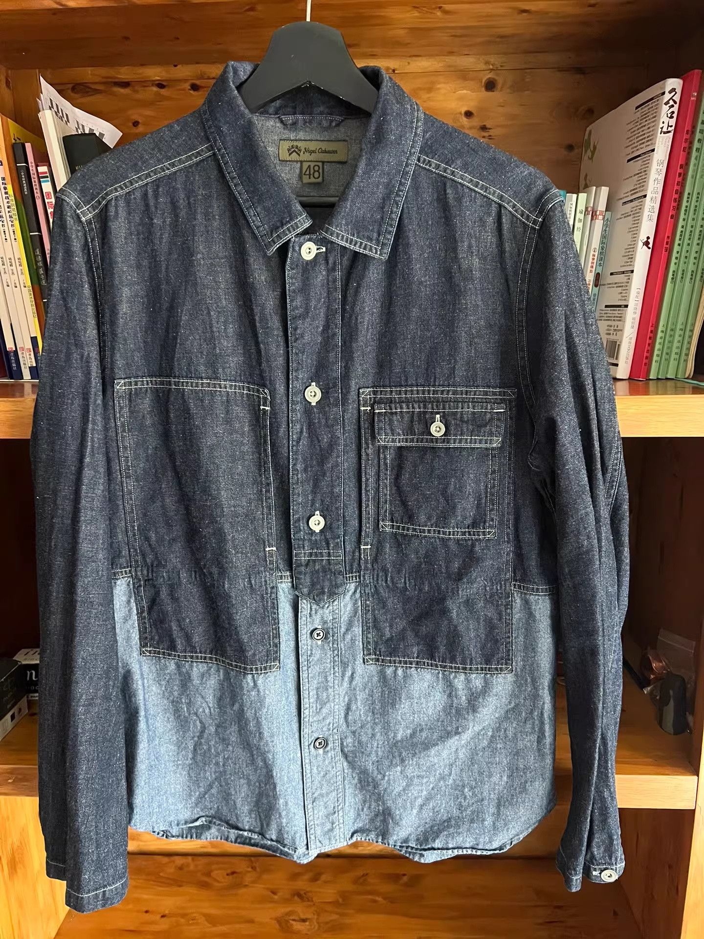 Nigel Cabourn Nigel Cabourn Indigo Patchwork Work Shirt Size US M / EU 48-50 / 2 - 4 Thumbnail