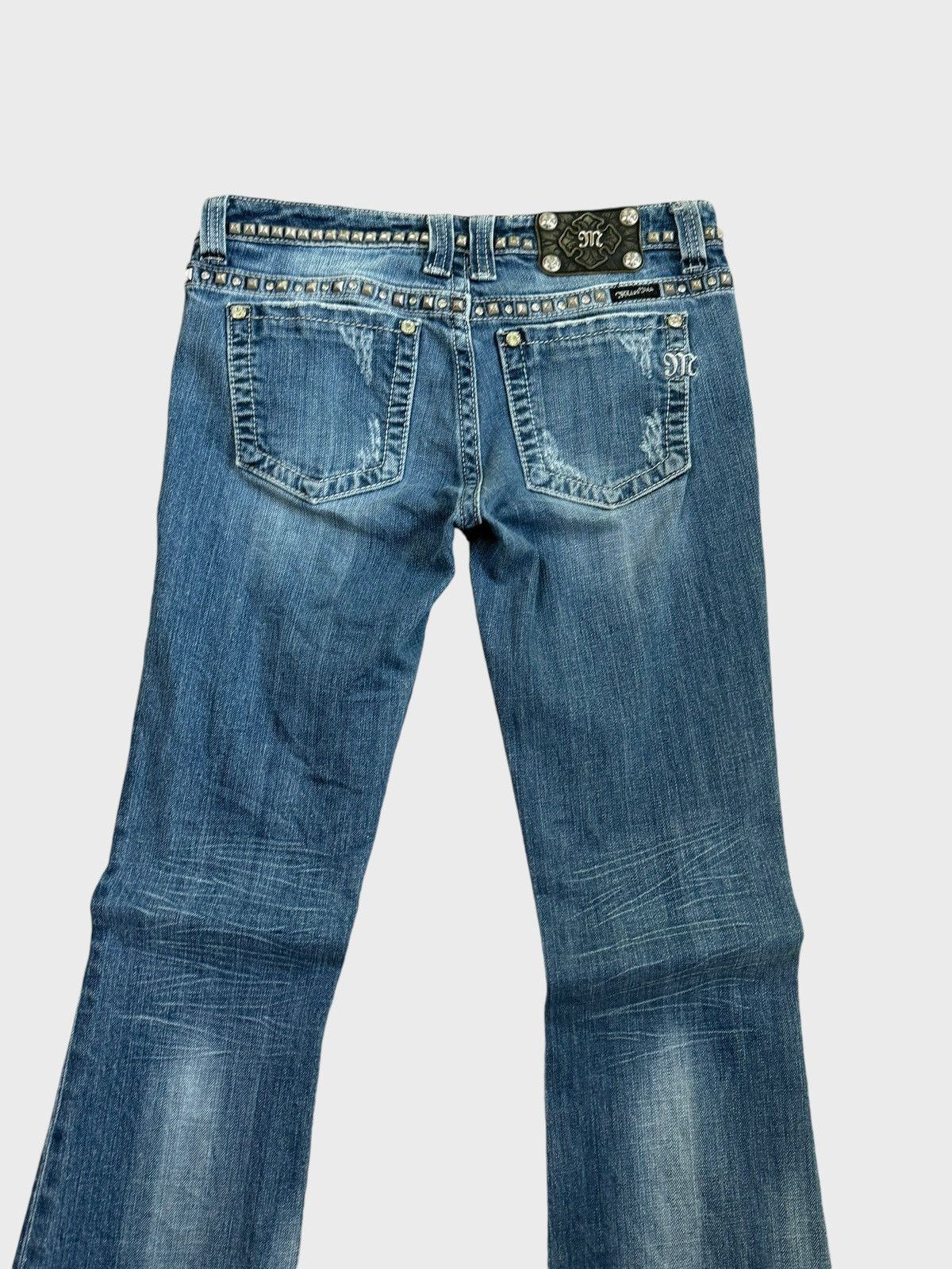 Hysteric Glamour × Le Grande Bleu (L.G.B.) FLARE MISS ME DISTRESSED STUDDED CROSS DESIGN LOW RISE DENIM Size US 29 - 10 Thumbnail