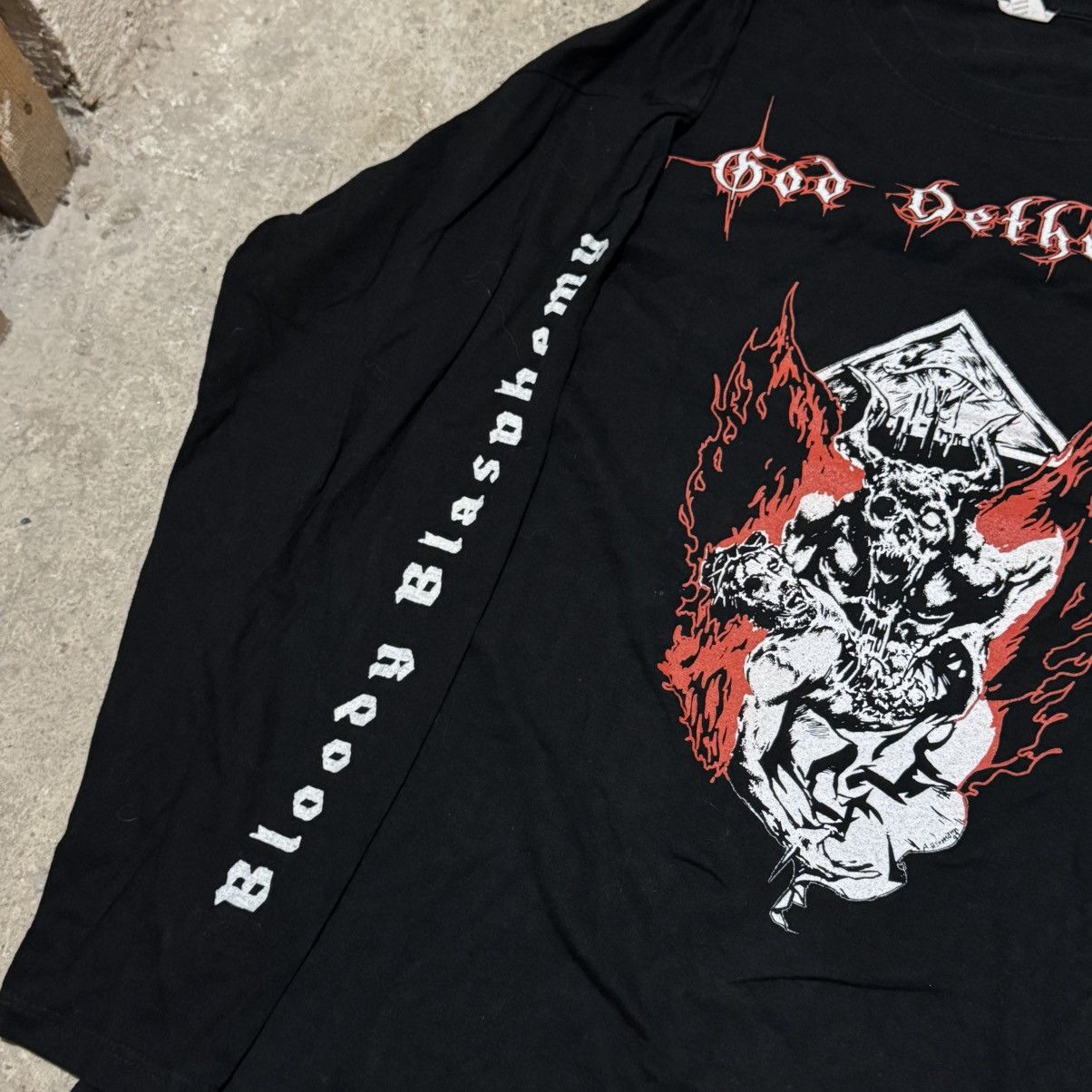 Band Tees × Vintage Vintage Dethrone 90s European Blasphemy 1999 Size US XL / EU 56 / 4 - 2 Thumbnail