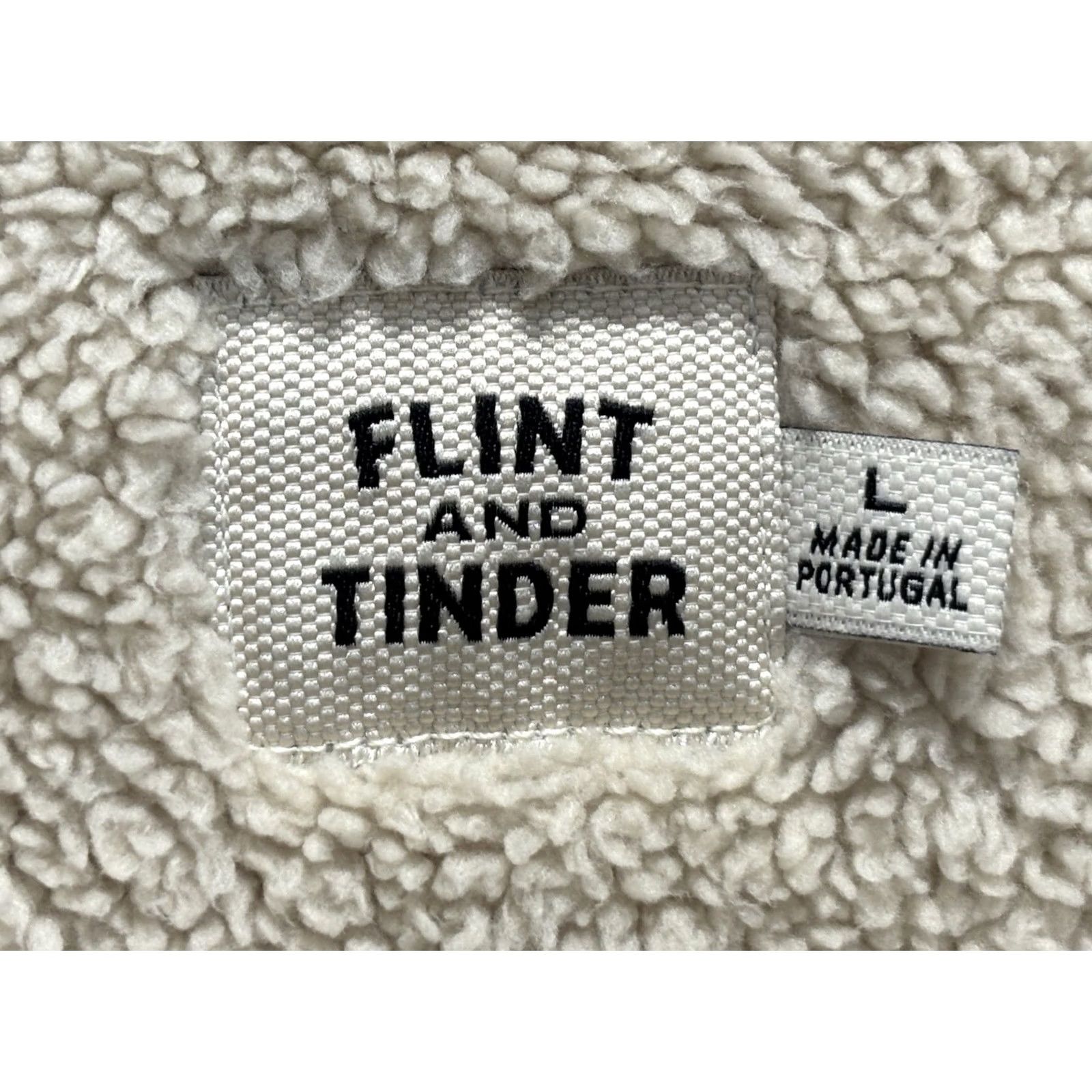 Flint And Tinder Flint and Tinder Quarter-Zip Sherpa-Lined Sweatshirt L Beige Speckled Mens Men Regular Zip Mock Neck Knit Cotton Blend Size US L / EU 52-54 / 3 - 6 Thumbnail