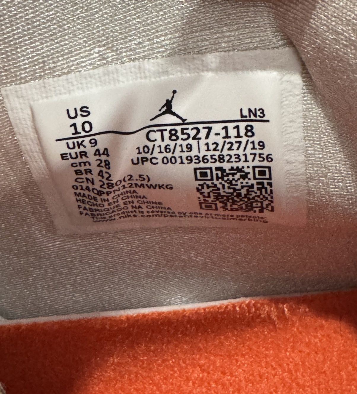 Jordan Brand Air Jordan 4 Retro Metallic Orange 2020 Size US 10 / EU 43 - 7 Thumbnail