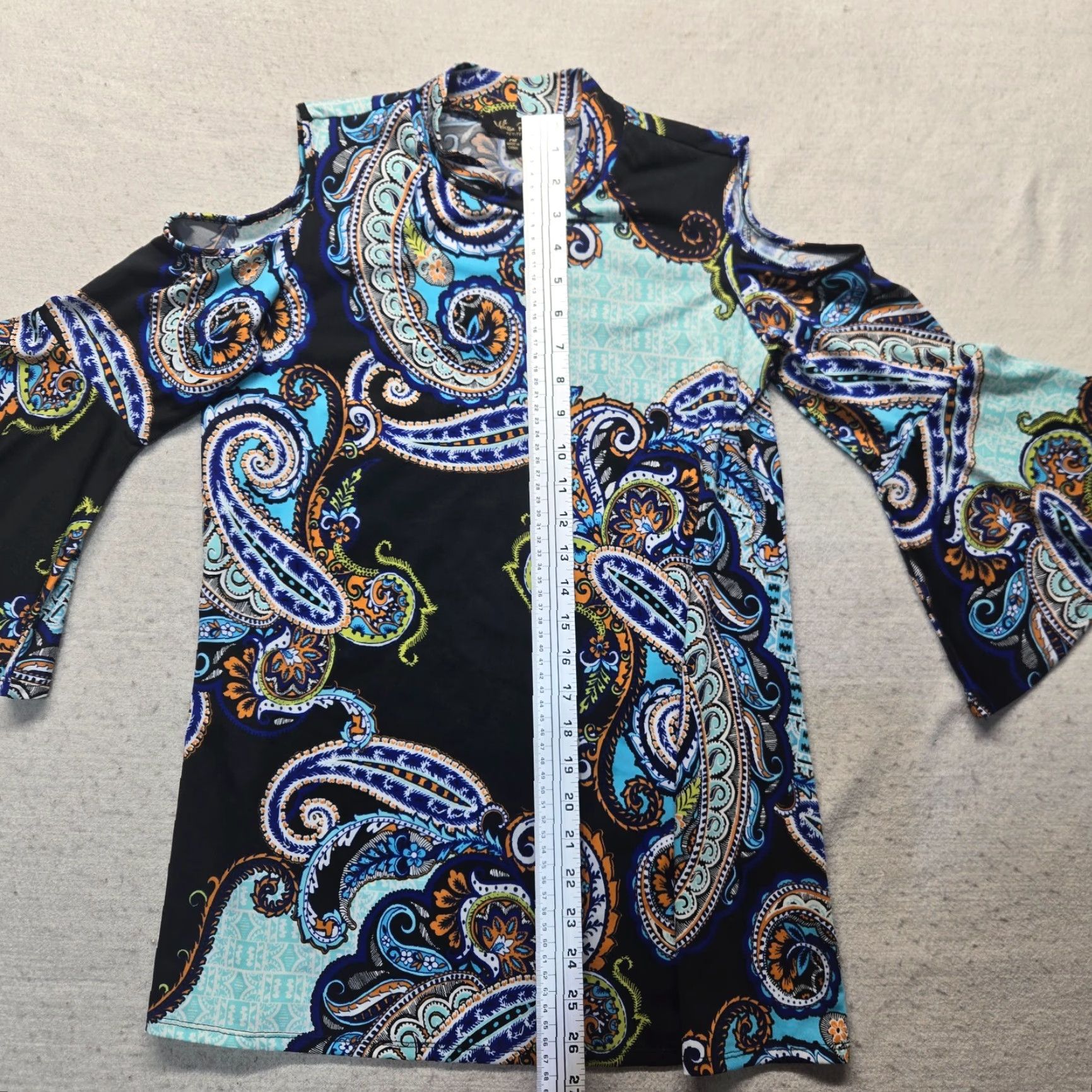 Melissa Melissa Paige Shirt Women PM Petite Tunic Colorful Paisley Long Sleeve Round Neck Size M / US 6-8 / IT 42-44 - 6 Thumbnail
