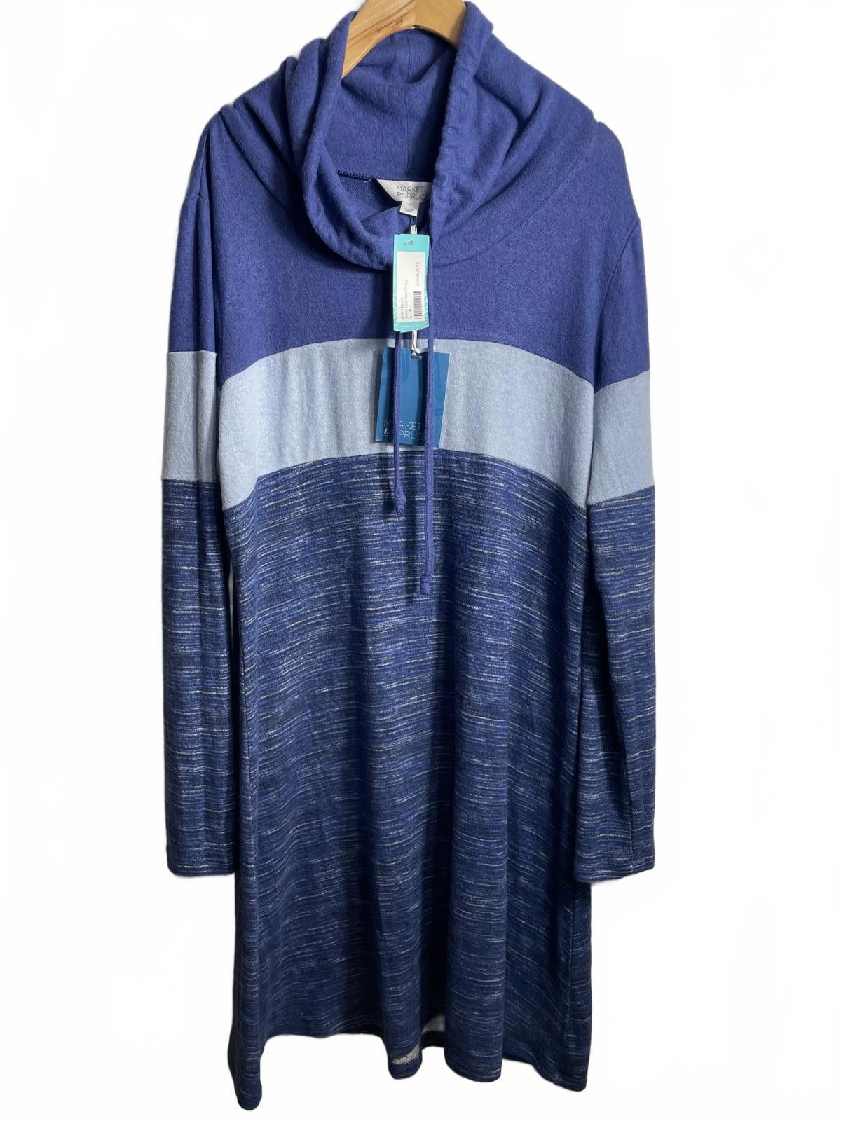 Other Market & Spruce Sweater Dress Women's XL Blue Cowl Neck Size XL / US 12-14 / IT 48-50 - 9 Thumbnail