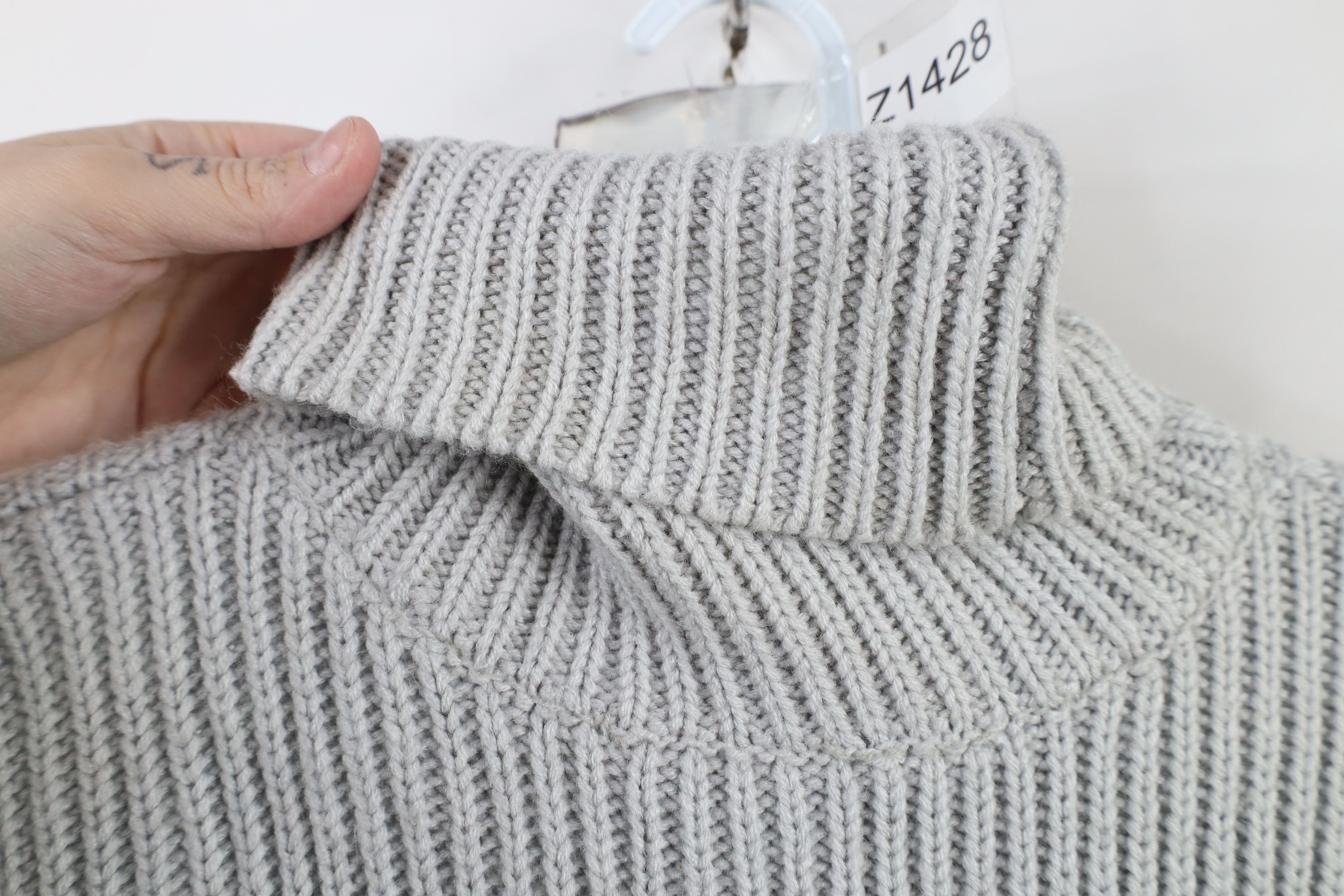 Vintage Vintage 90s Streetwear Block Ribbed Knit Turtleneck Sweater Size L / US 10 / IT 46 - 5 Thumbnail