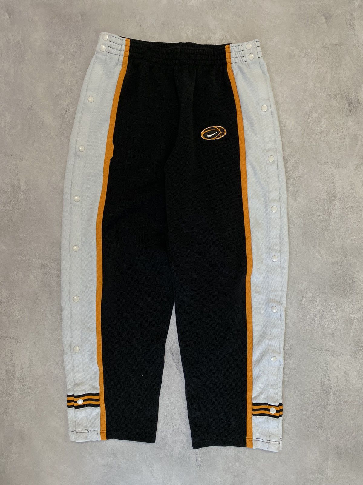 🖤 Vintage 90s Track Pants Nike Button Double Logo Basketball