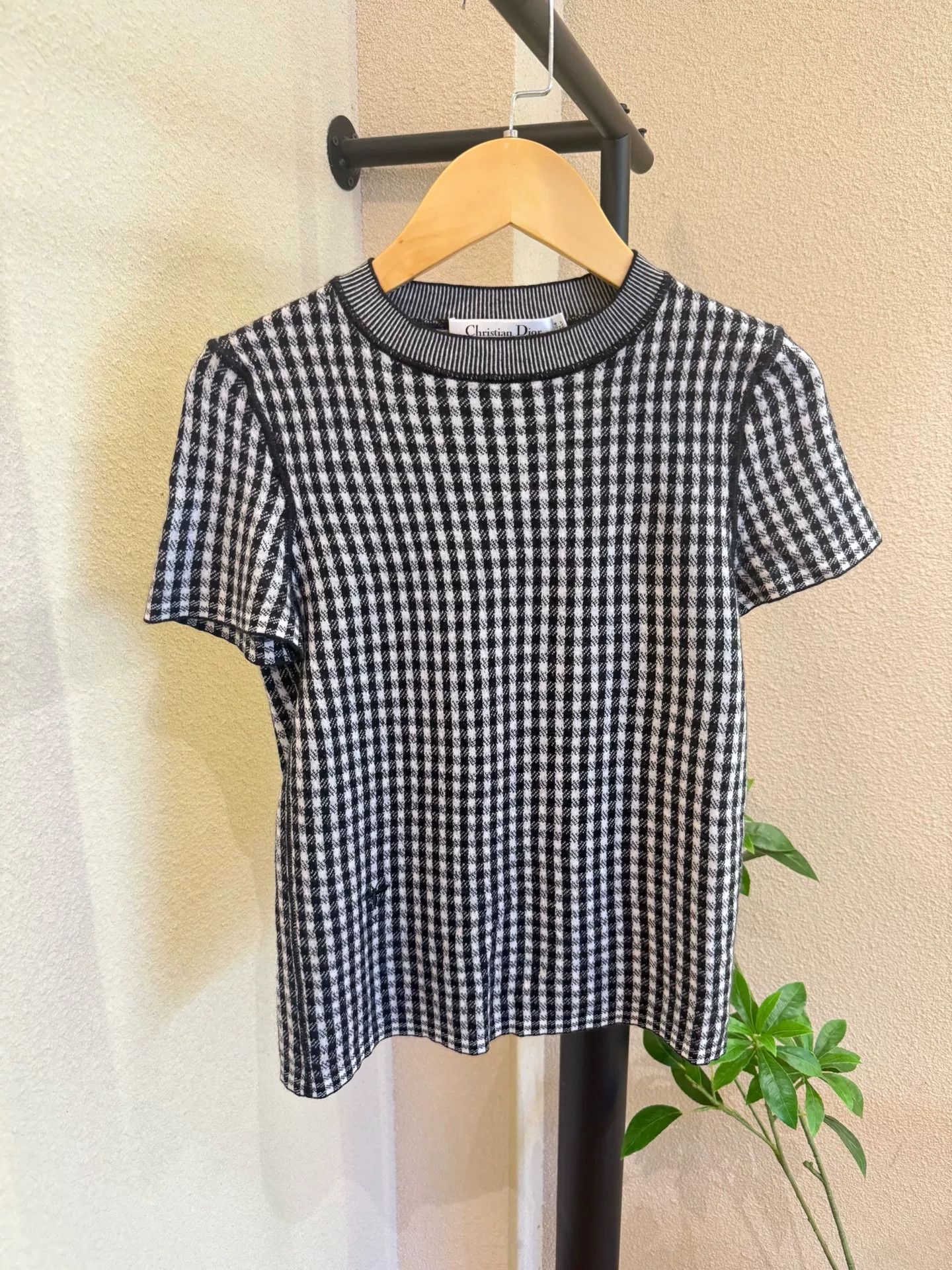 Dior dior checkered cashmere short sleeve top Size US S / EU 44-46 / 1 - 1 Thumbnail