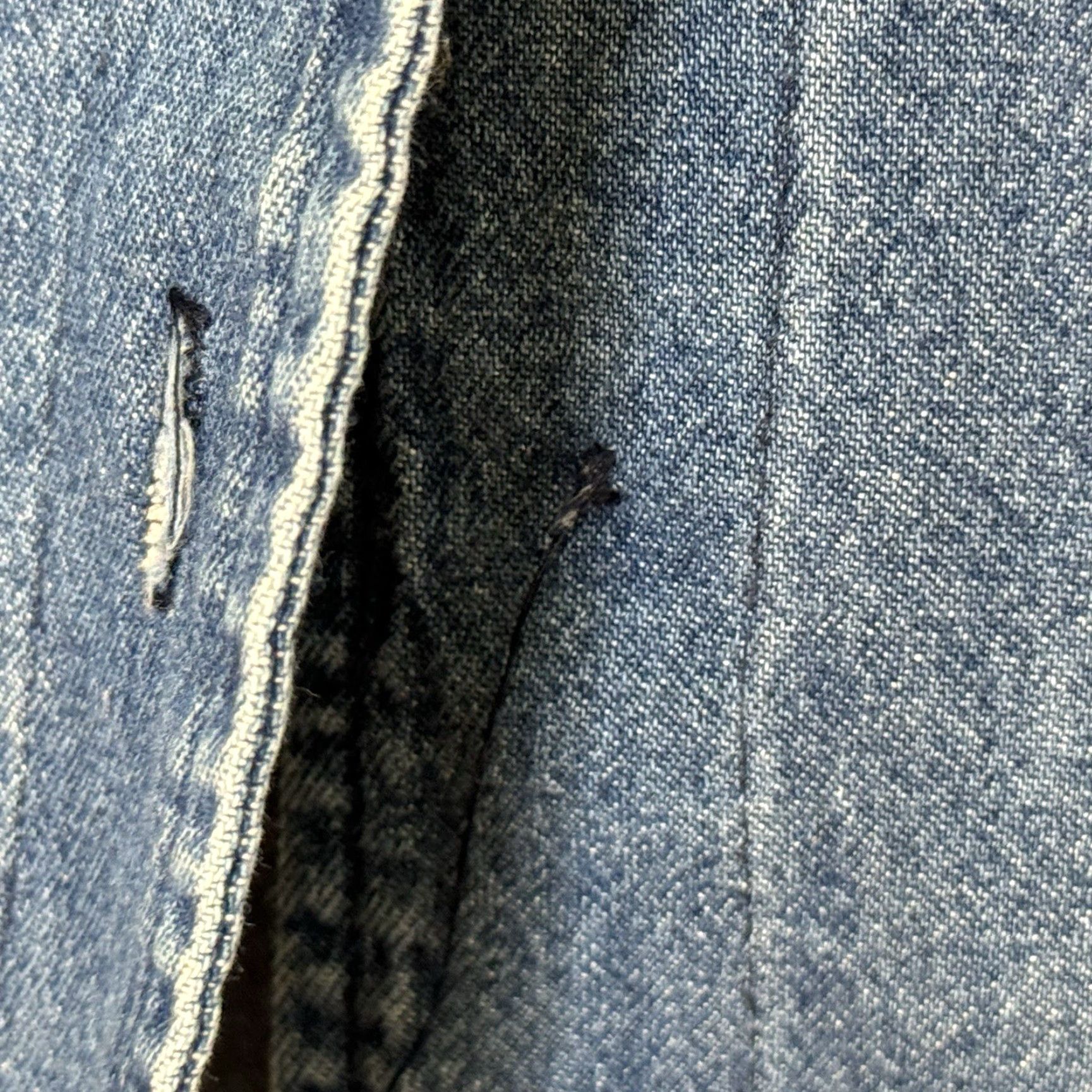 Vintage VINTAGE On the Rocks Womens Artsy Jean Jacket Medium Button Front Collarless USA Denim Jacket Blue 20" Armpit to Armpit 28" Length Mens Girls Womens Size 32" / US 10 / IT 46 - 5 Thumbnail