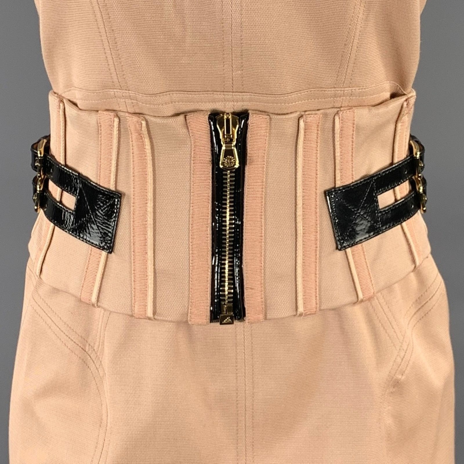 Dolce & Gabbana DOLCE & GABBANA Size M Tan Sheath Knee-Length Dress Size L / US 10 / IT 46 - 2 Thumbnail