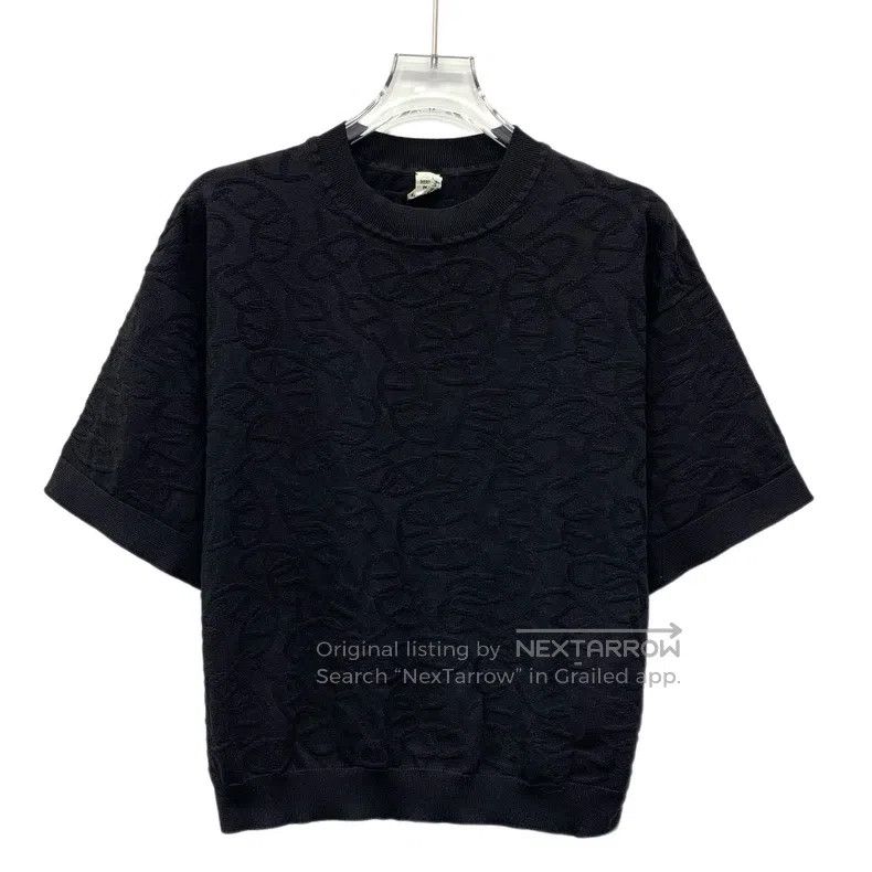 Hermes Hermes Black pig nose jacquard mulberry silk round-neck sh Size XS / US 0-2 / IT 36-38 - 1 Thumbnail