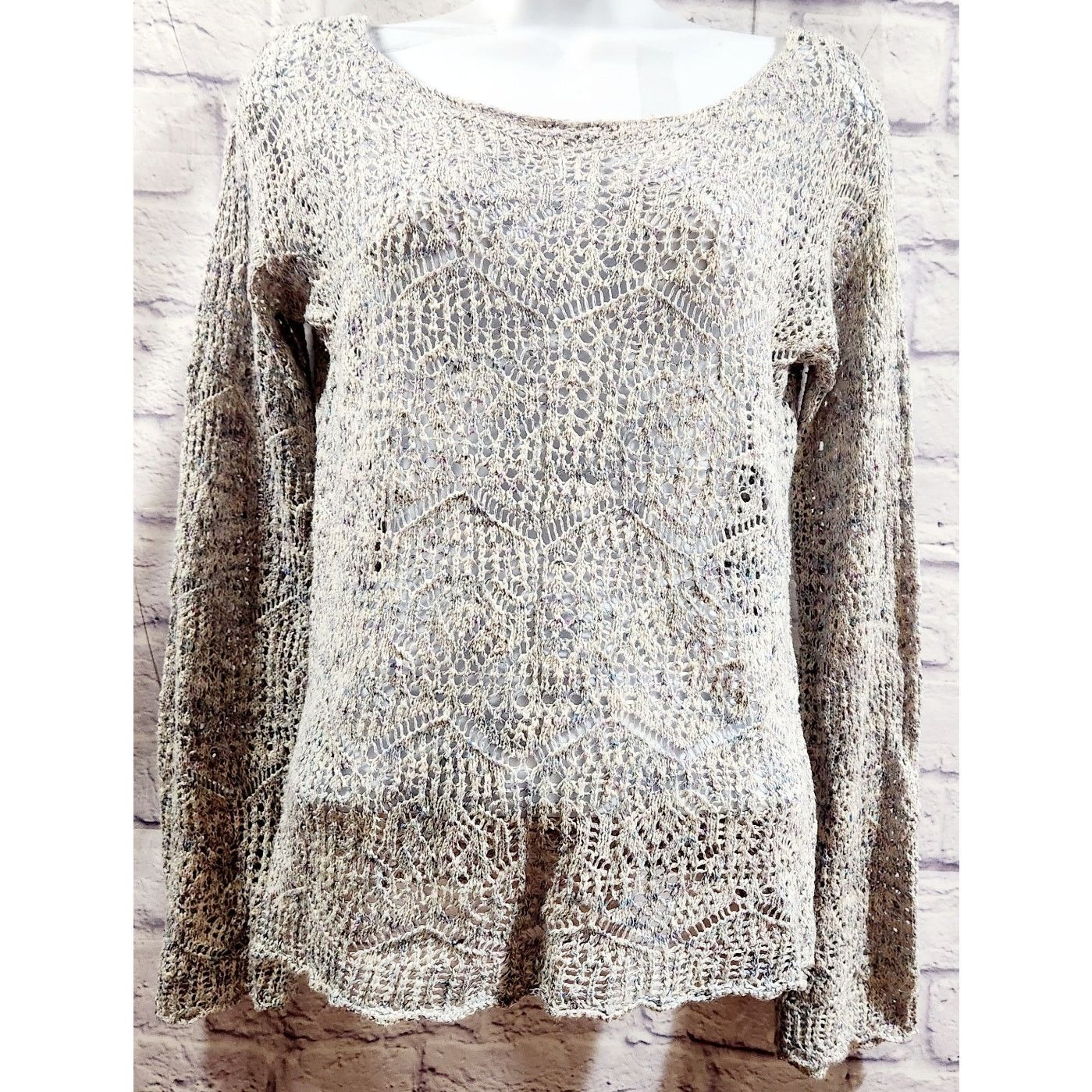 Other Maurices Gray Open Knit Long Sleeves Sweater Top XS Size XS / US 0-2 / IT 36-38 - 1 Thumbnail