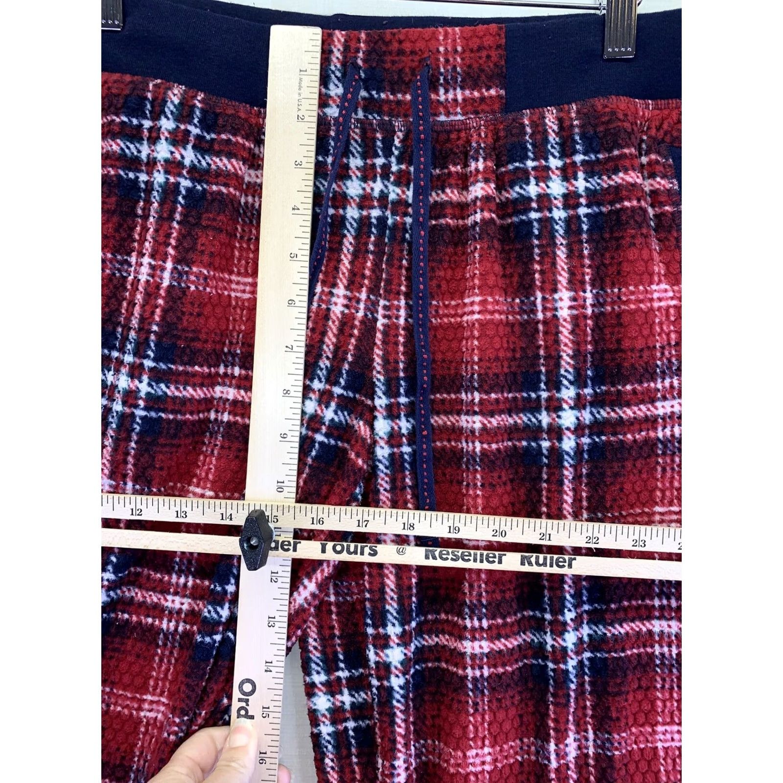 Nautica NAUTICA Womens Size S Lightweight Red Plaid Fleece Pajama Bottoms Pants-7513 Size 28" / US 6 / IT 42 - 3 Thumbnail