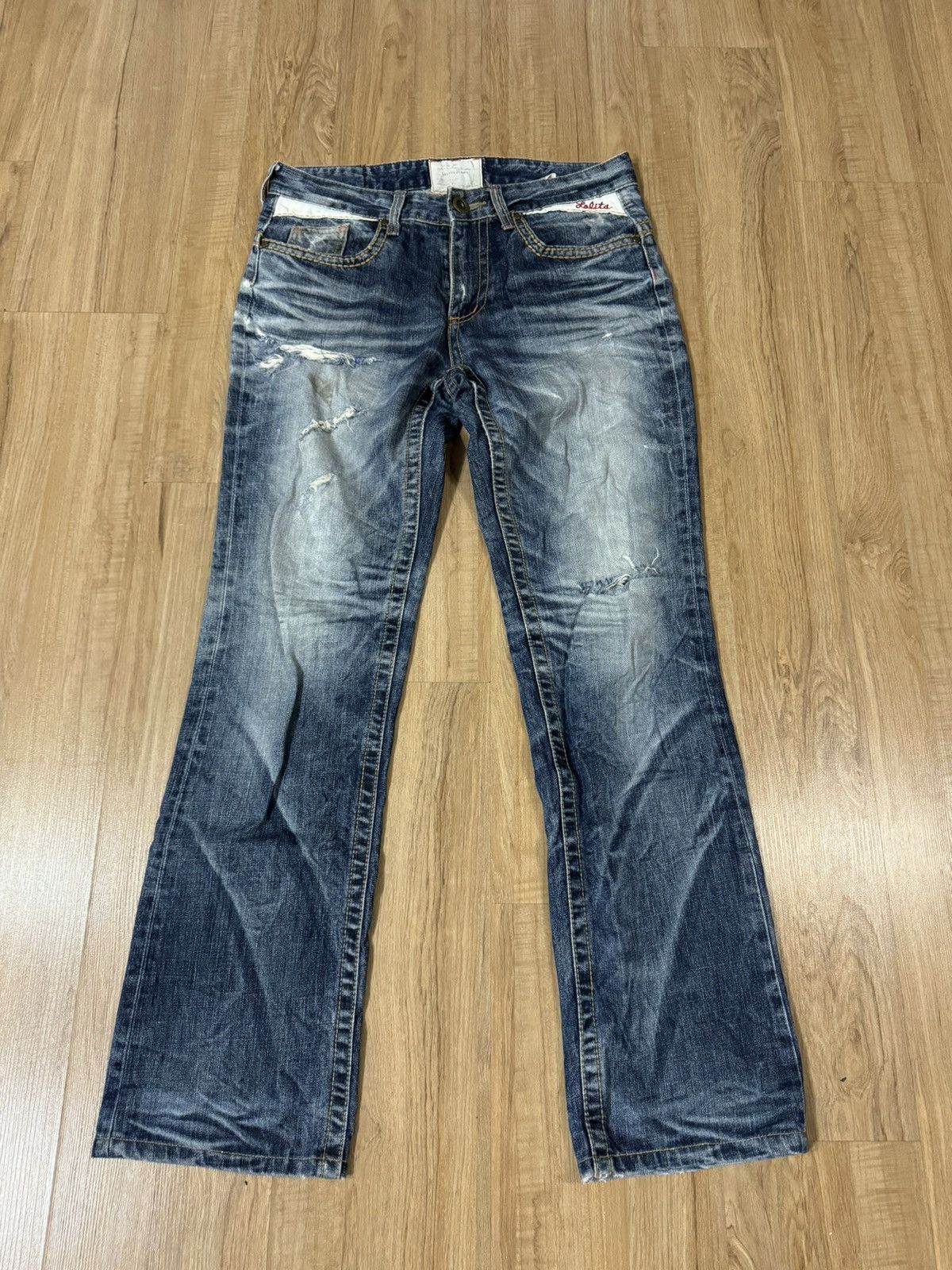 Japanese Brand LOLITA FLARE JEANS Size US 35 - 1 Thumbnail