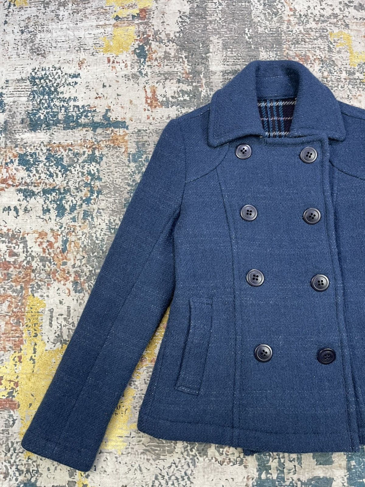 Burberry Burberry Blue Label Checked Double Breasted Peacoat Size XS / US 0-2 / IT 36-38 - 7 Thumbnail