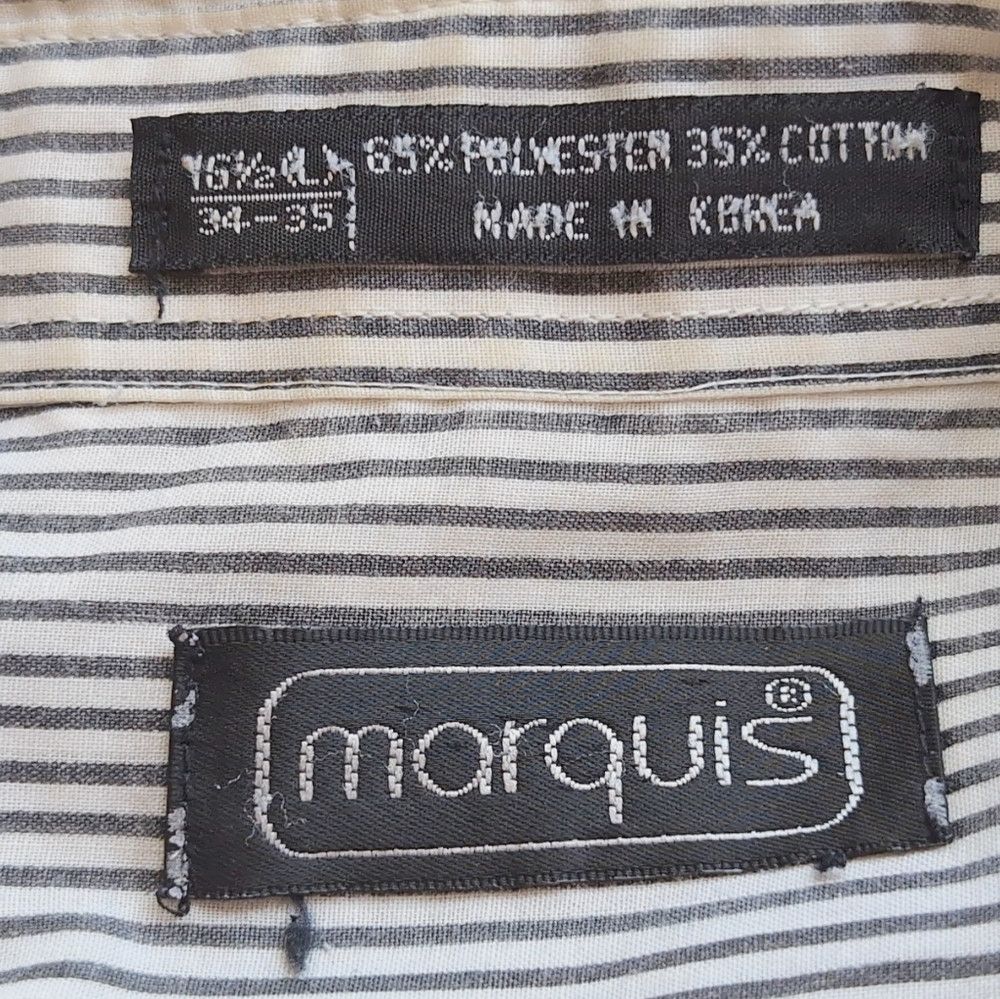Other Marquis Sz L Striped Black White Men's Party Shirt Embroide Size US L / EU 52-54 / 3 - 7 Thumbnail
