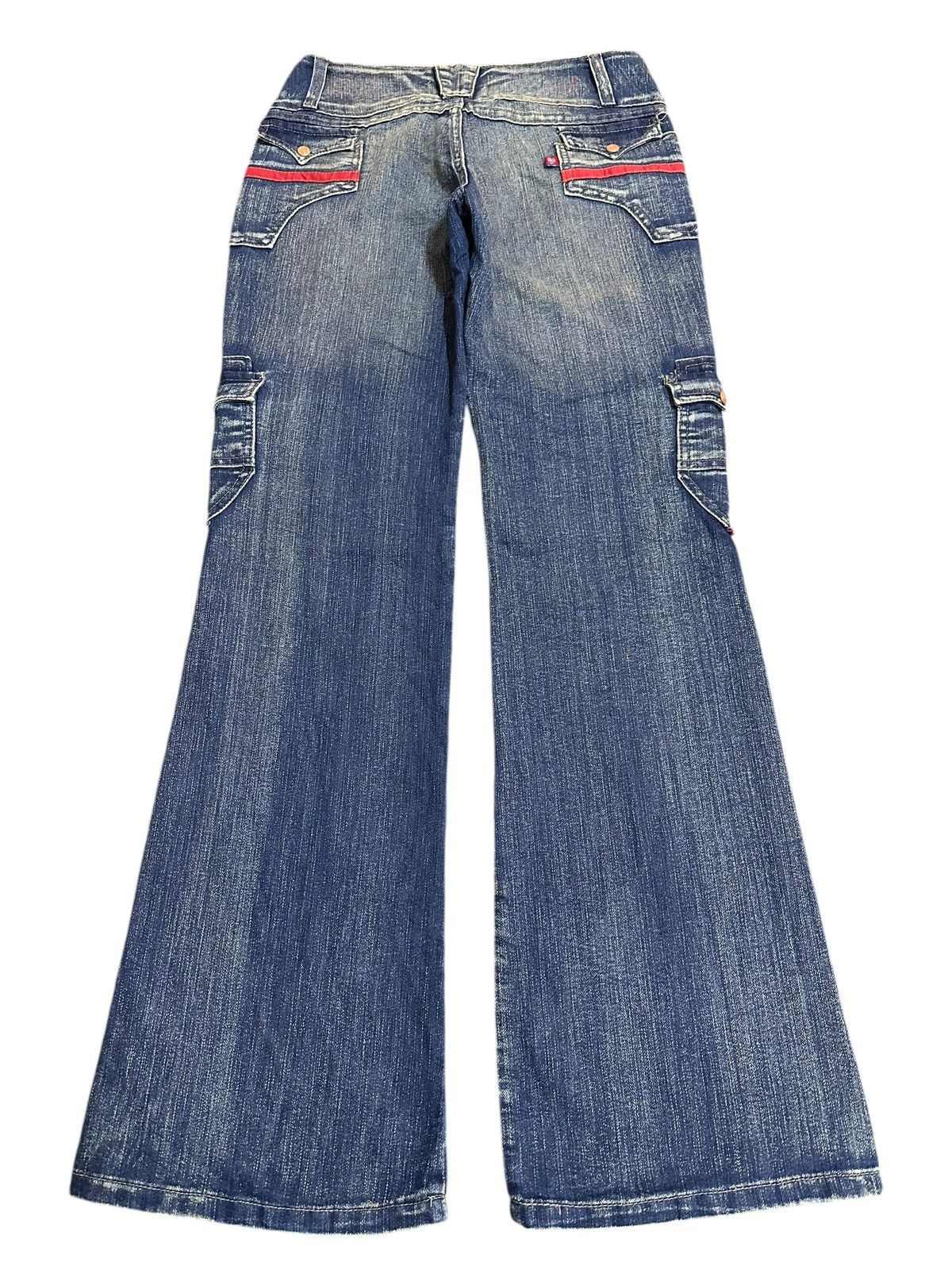 Hysteric Glamour Vintage Japanese Brand Blue Faded Wash Cargo Flare Jeans Size 29" - 2 Thumbnail