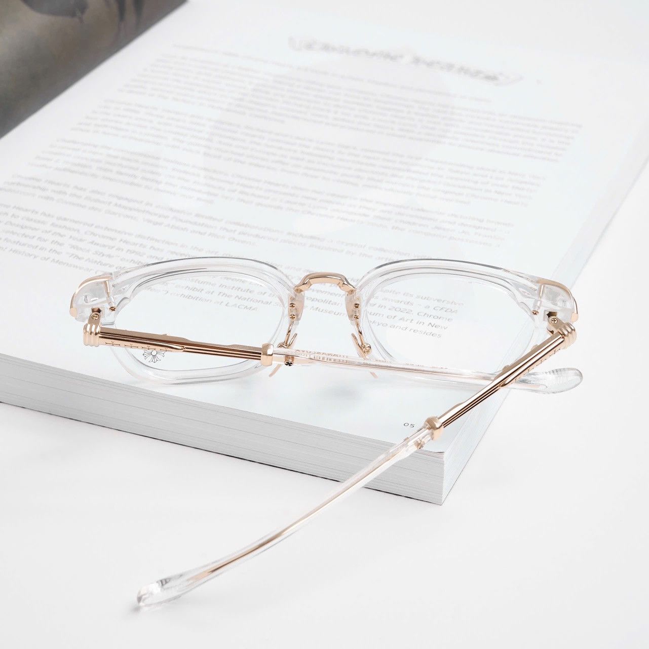 Chrome Hearts CHROME HEARTS TITANASLUVR CRYSTAL/GOLD PLATED GLASSES Size ONE SIZE - 7 Thumbnail