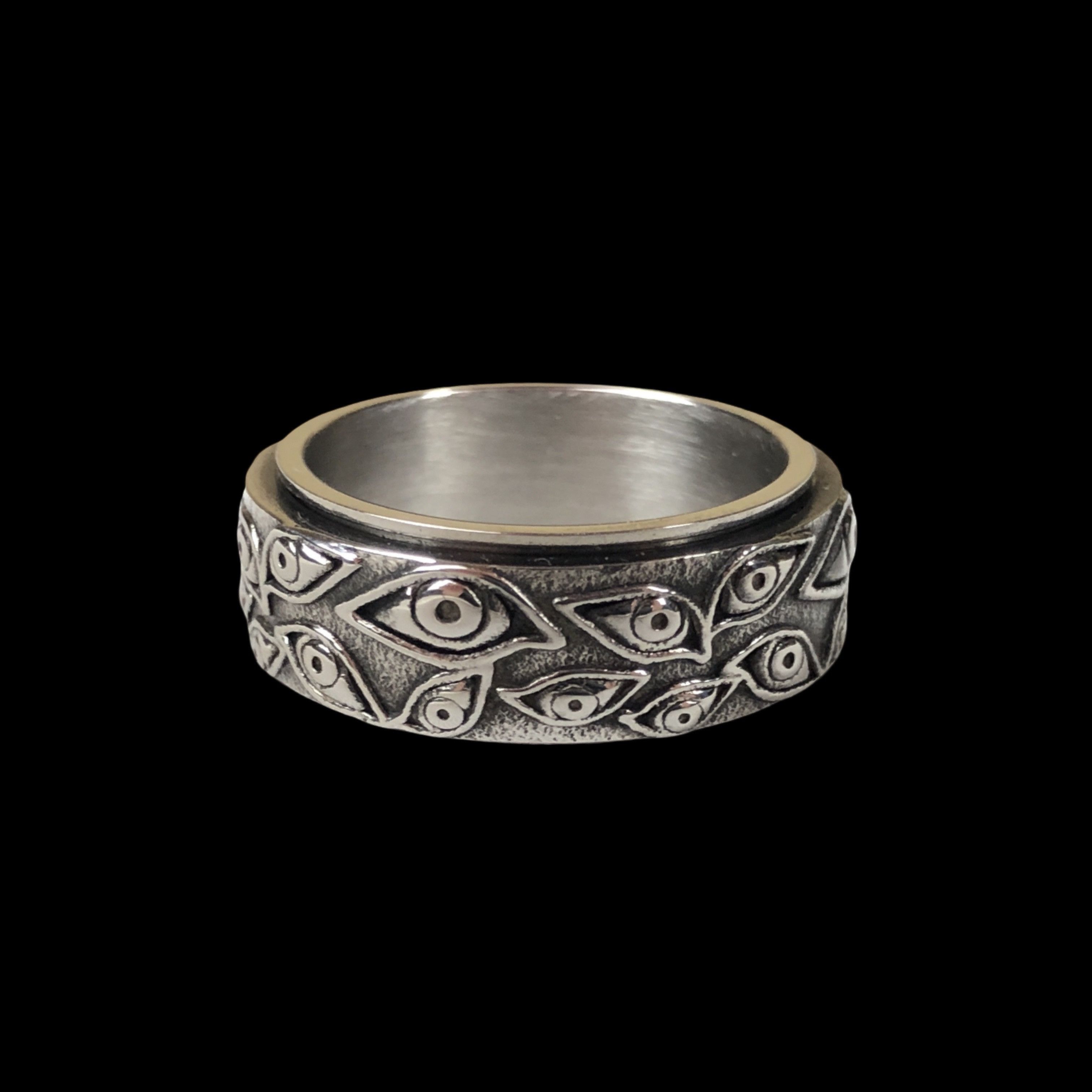 Jewelry Stainless Steel Ring Eyes Relaxing Gothic Punk Emo Y2K Size ONE SIZE - 3 Thumbnail